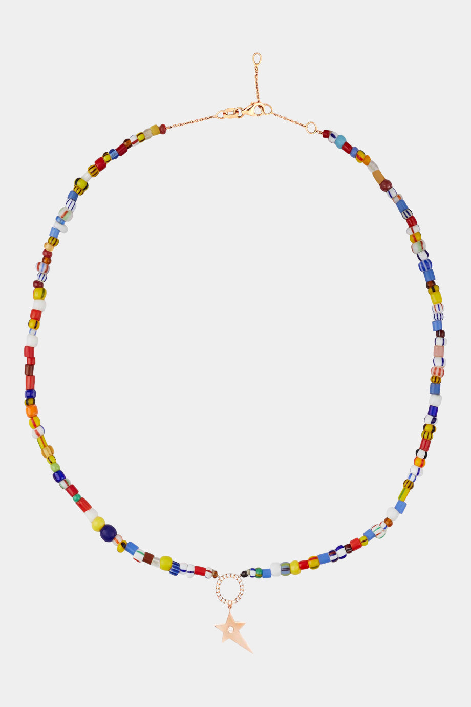 Rainbow Beaded Necklace Star Pendant