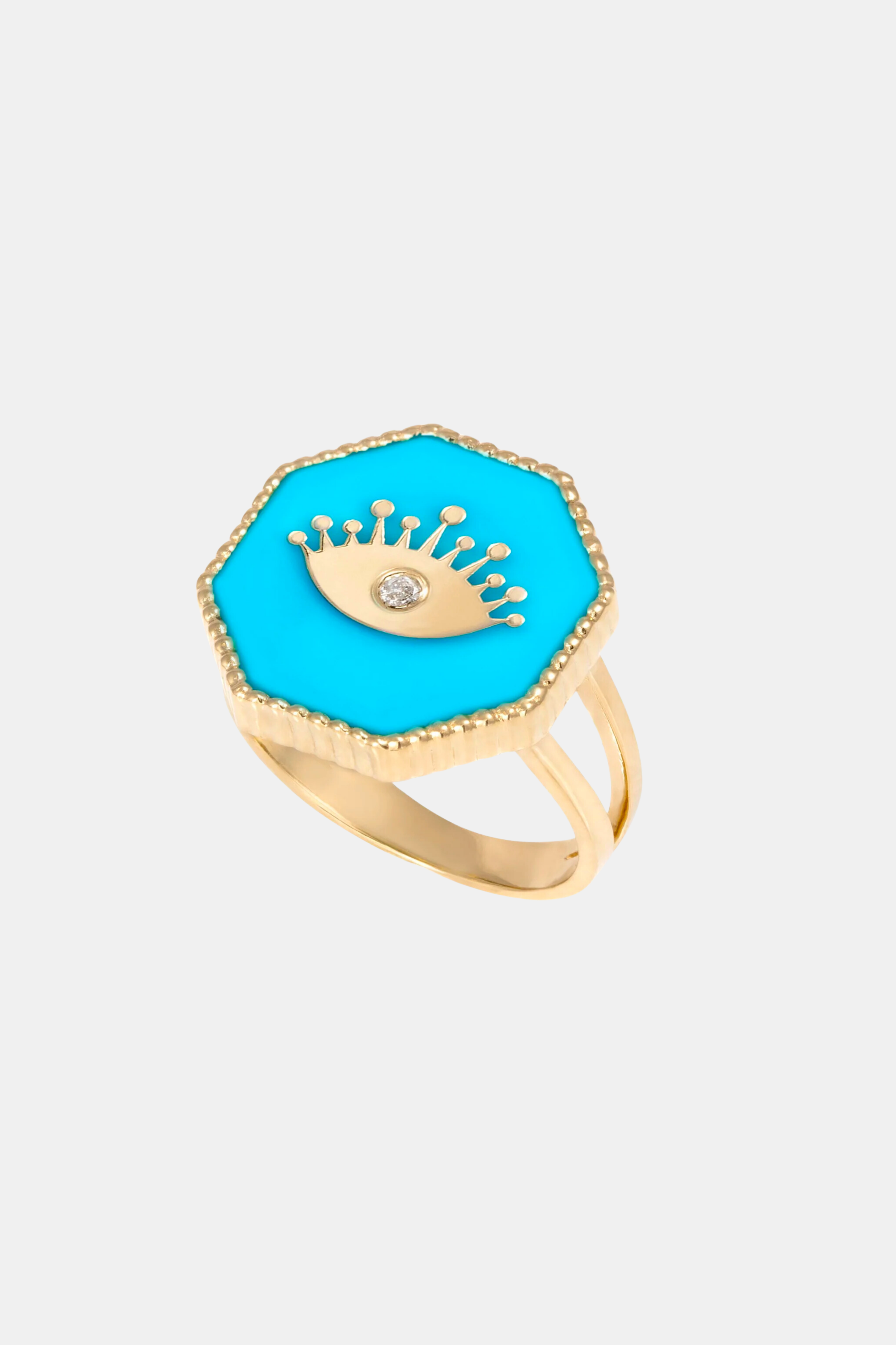 Joyful Eye Turquoise Pinkey Ring