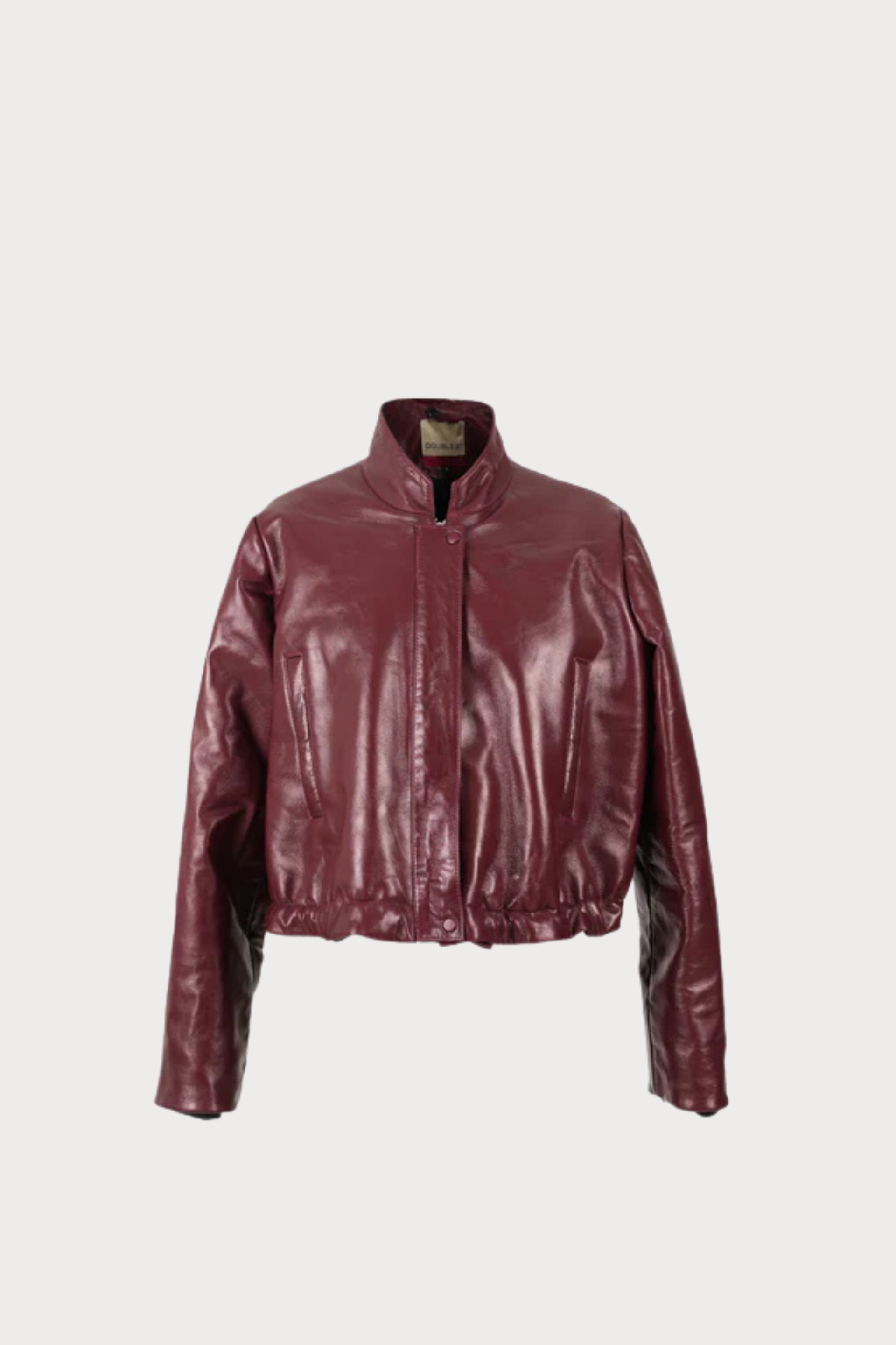 Jasper Leather Bomber Jacket Burgundy