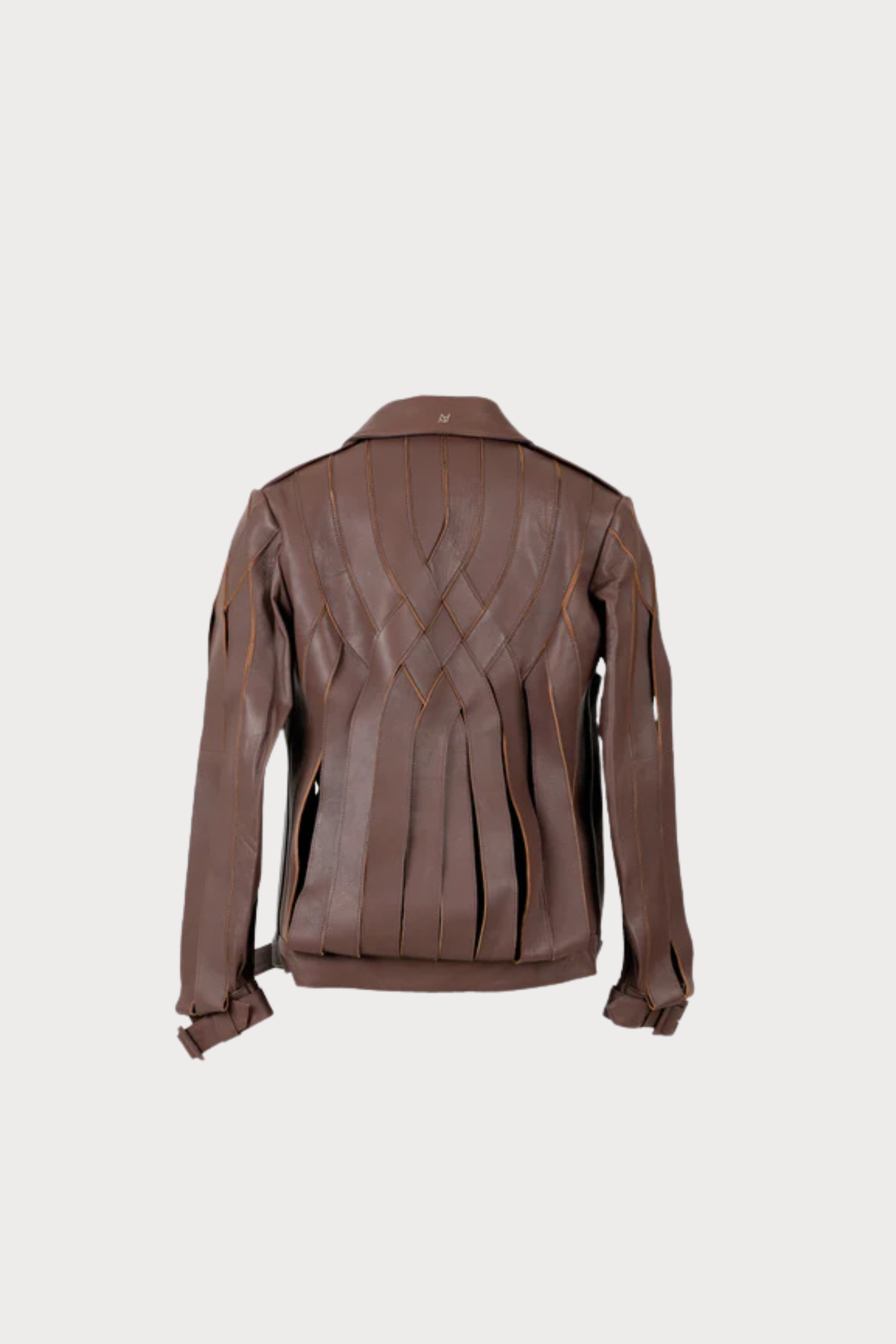 Brianna Oversized Leather Jacket Brown