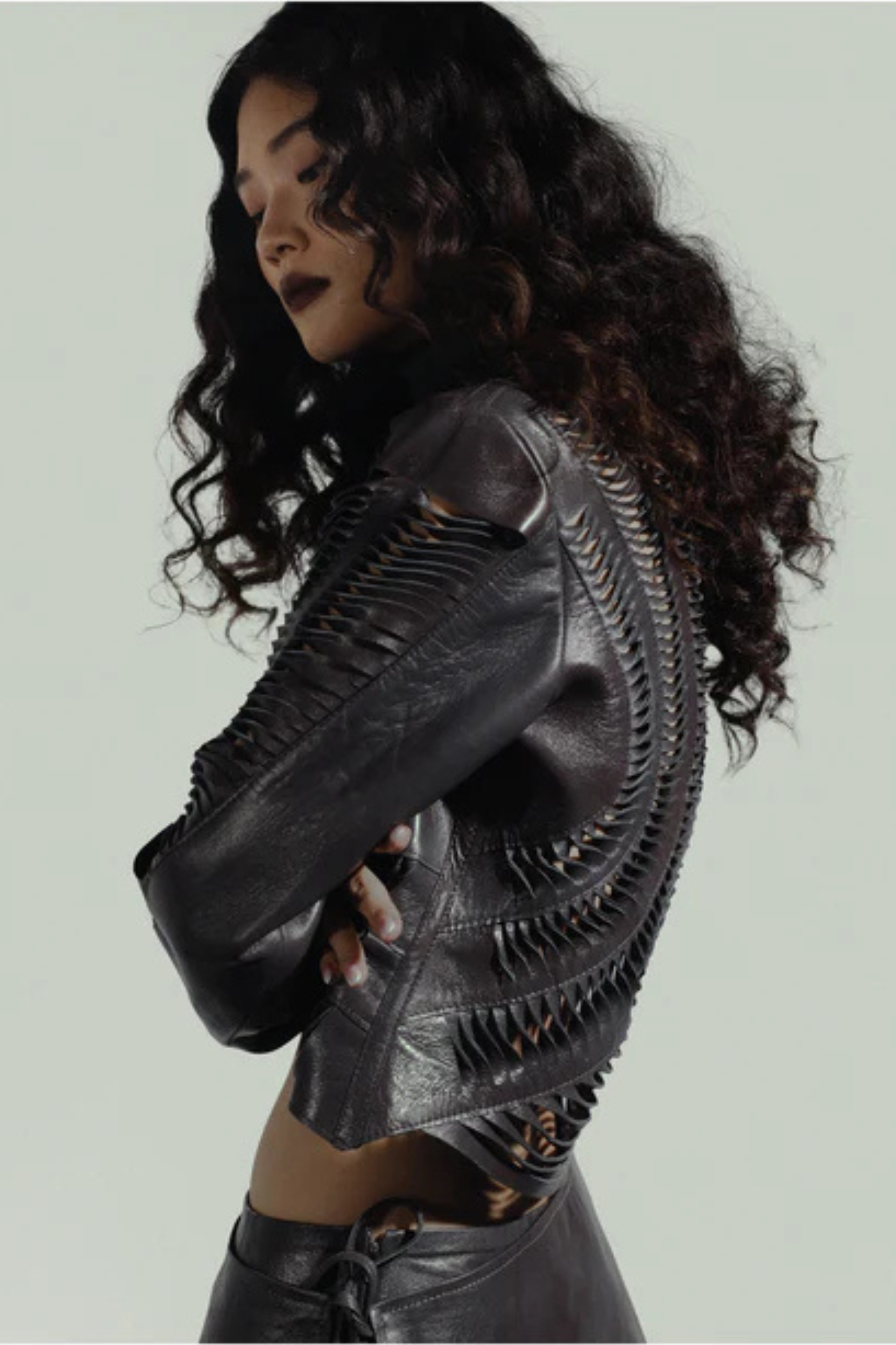 Kiara Leather Jacket Pewter