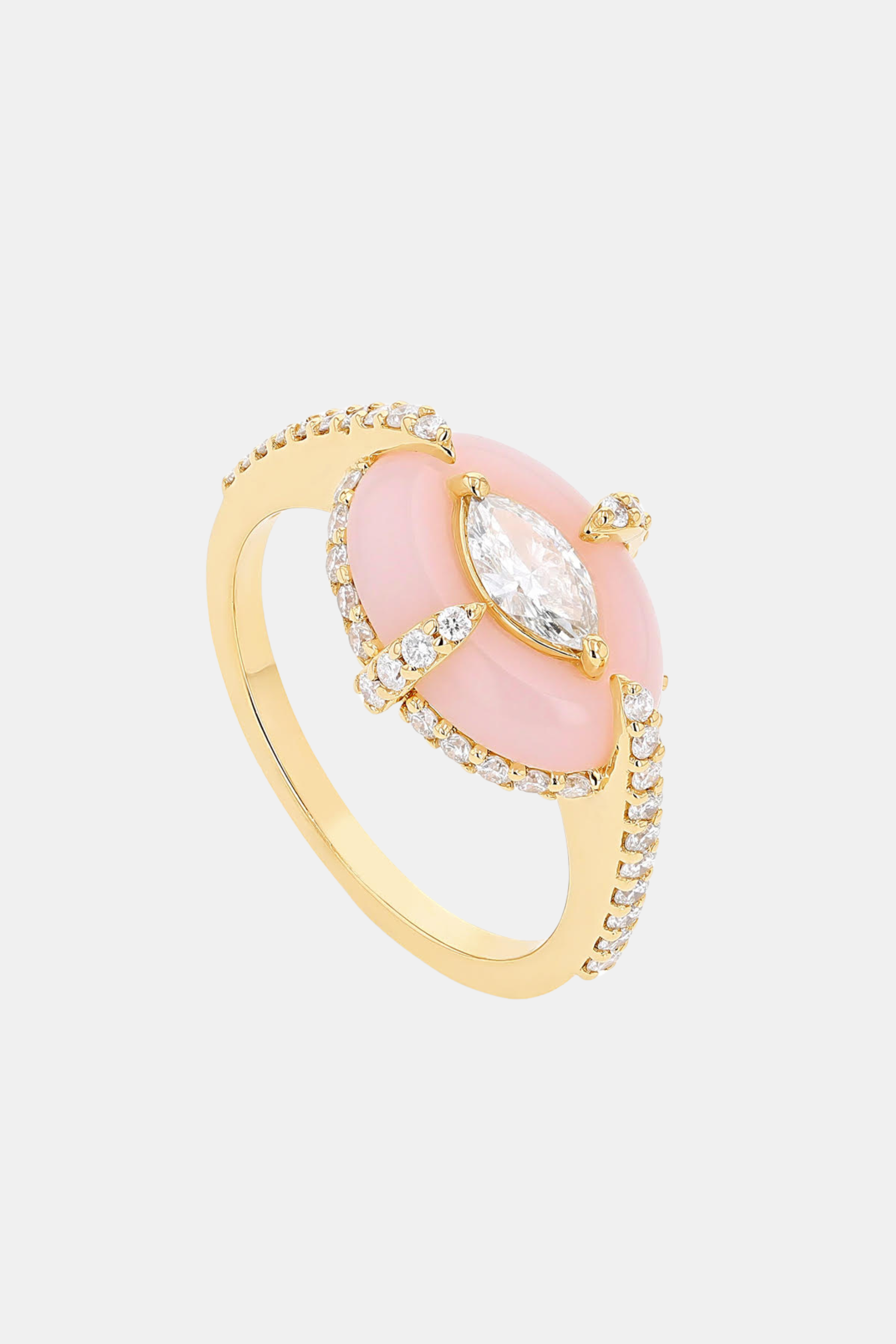 Pink Quartz Oval Ring Merveilles