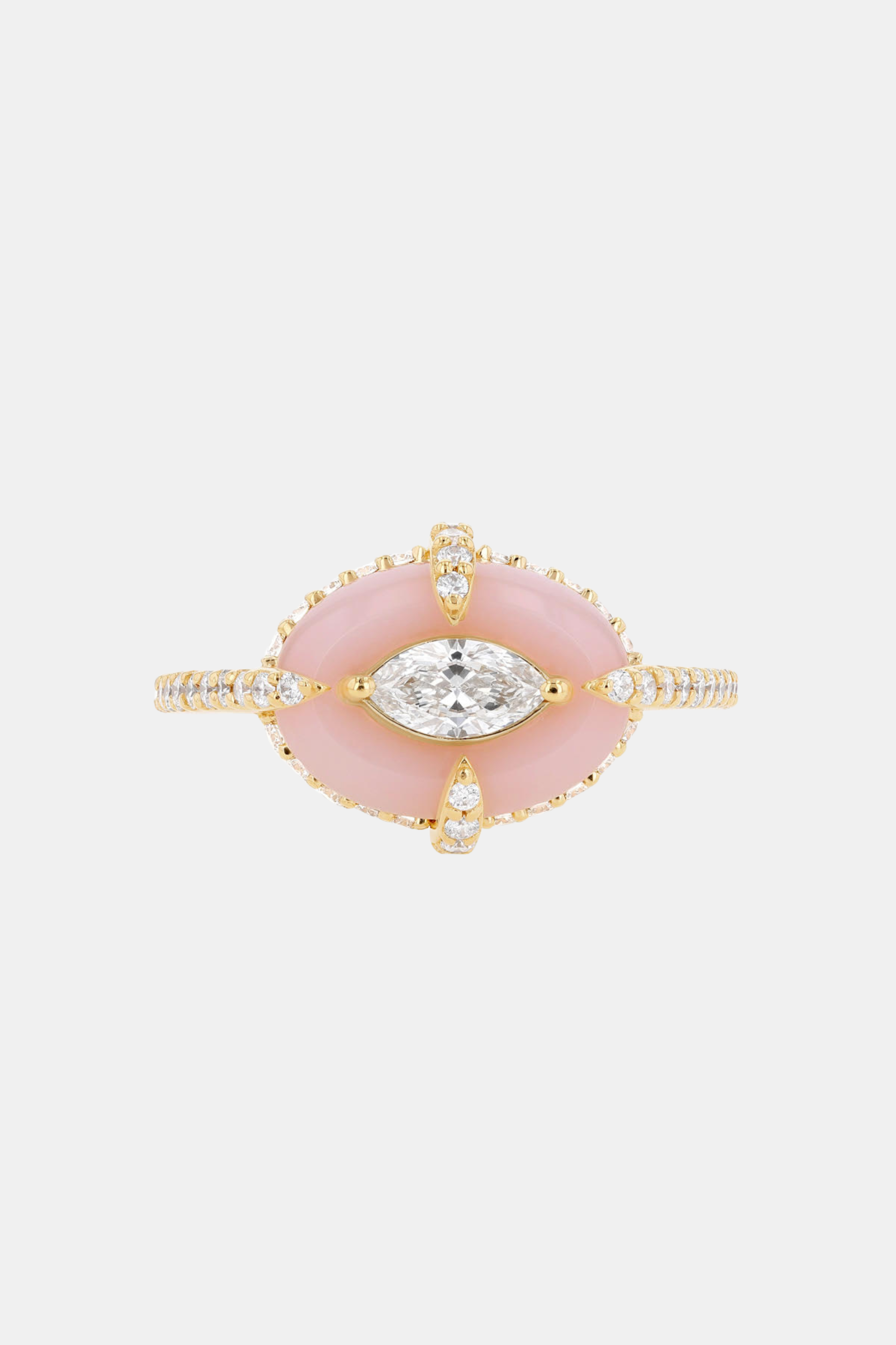 Pink Quartz Oval Ring Merveilles