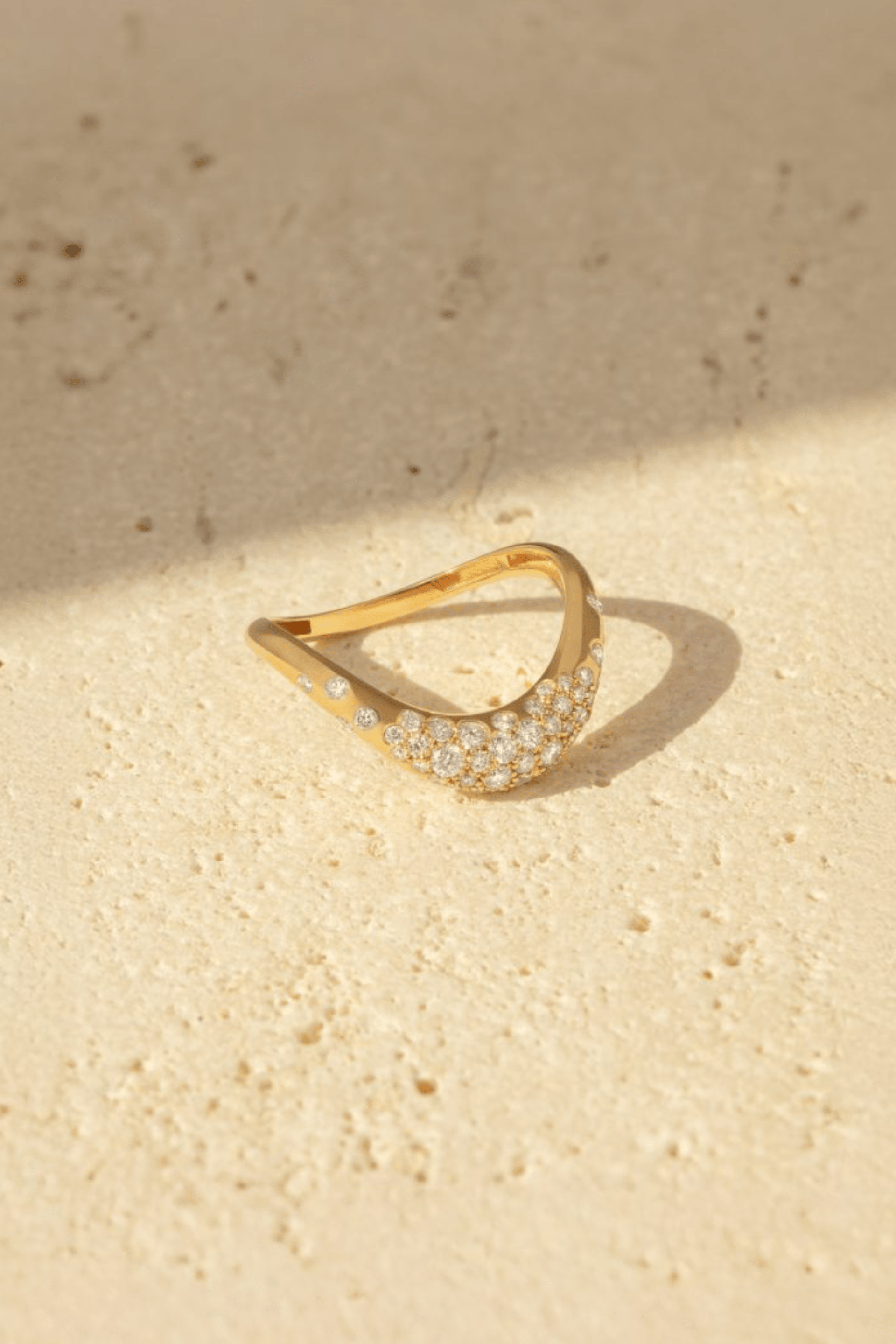 Full Diamond Stackable  Gold Ring