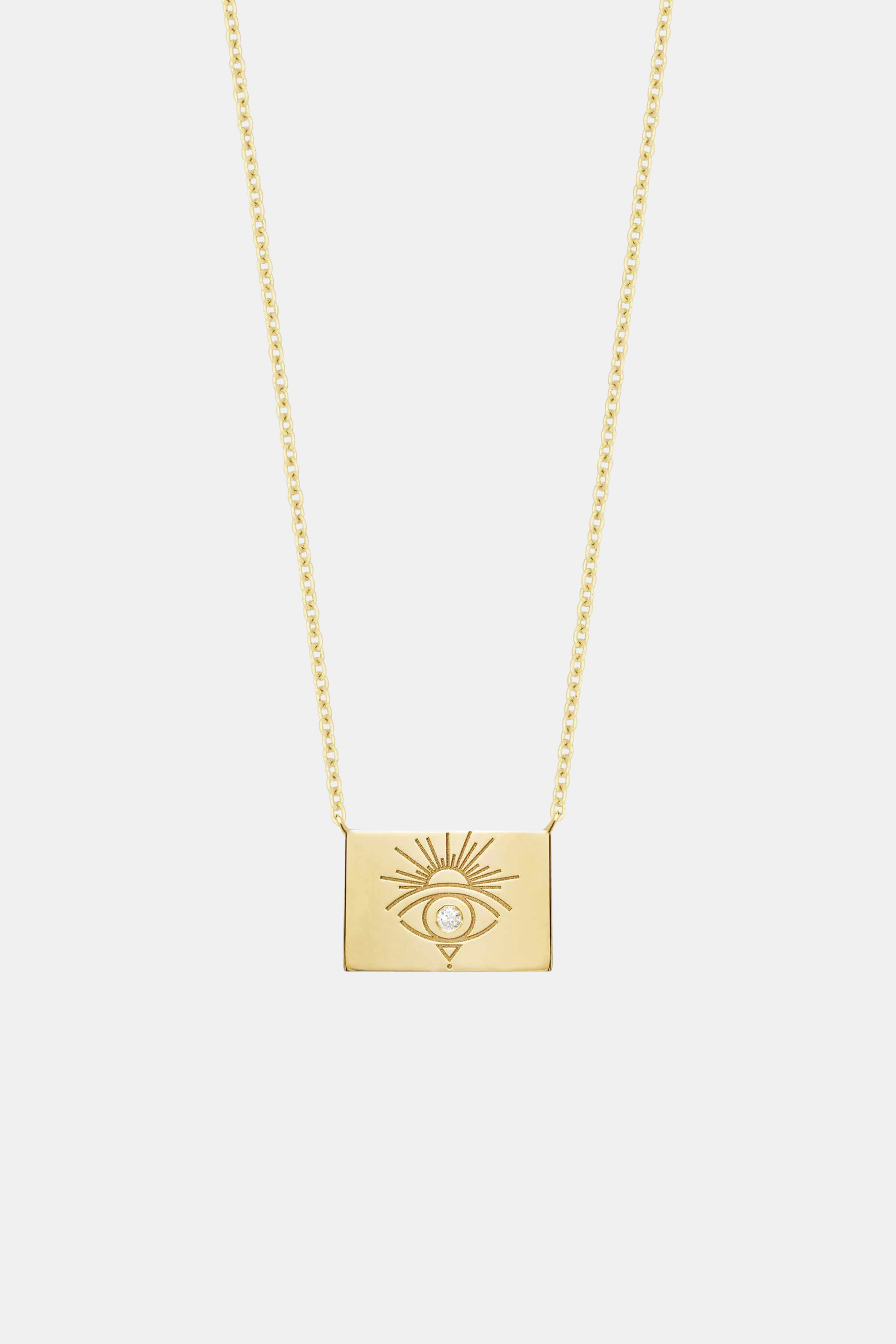 Chain Necklace With Rectangle Sunset Eye