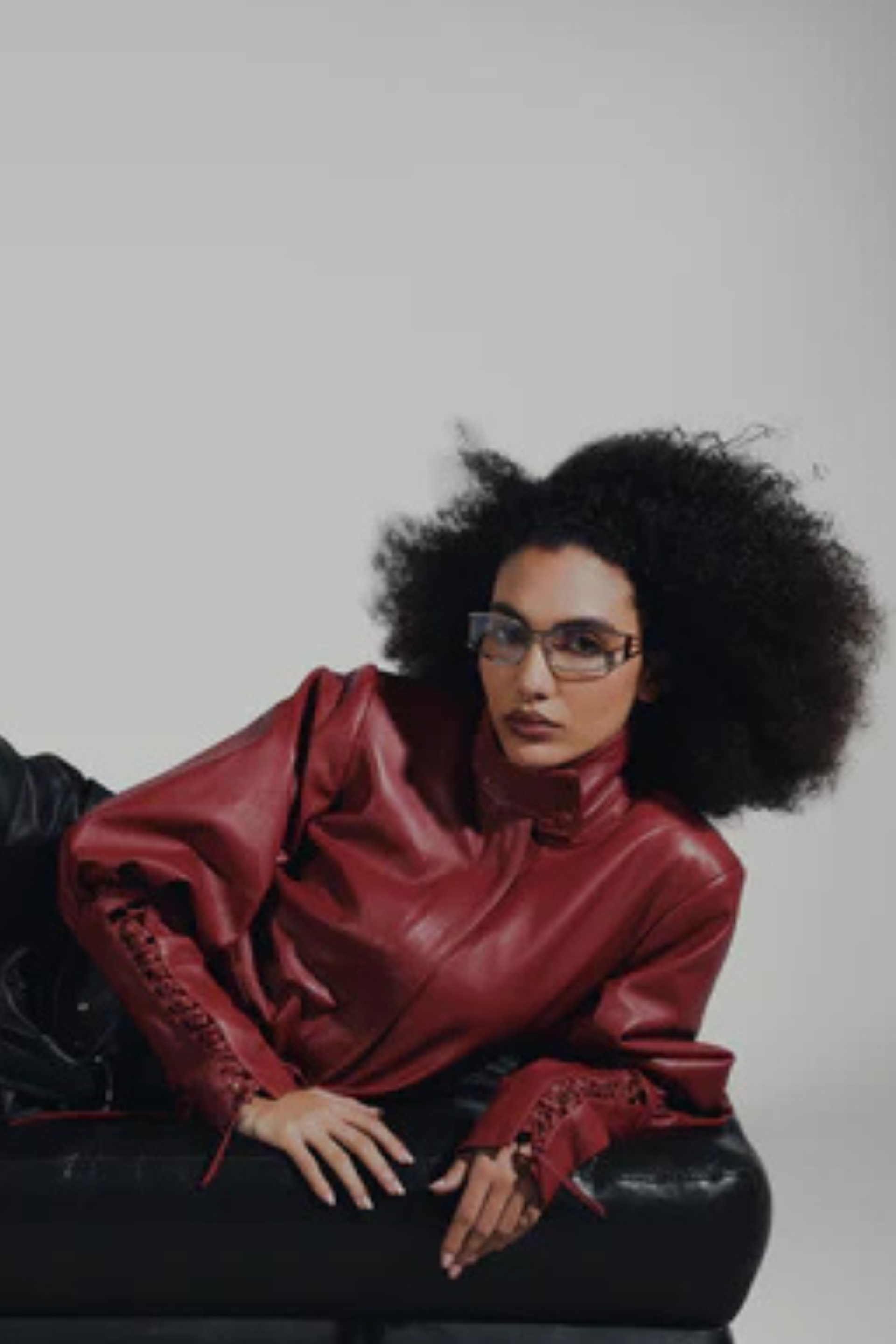 Jade Leather Jacket Red