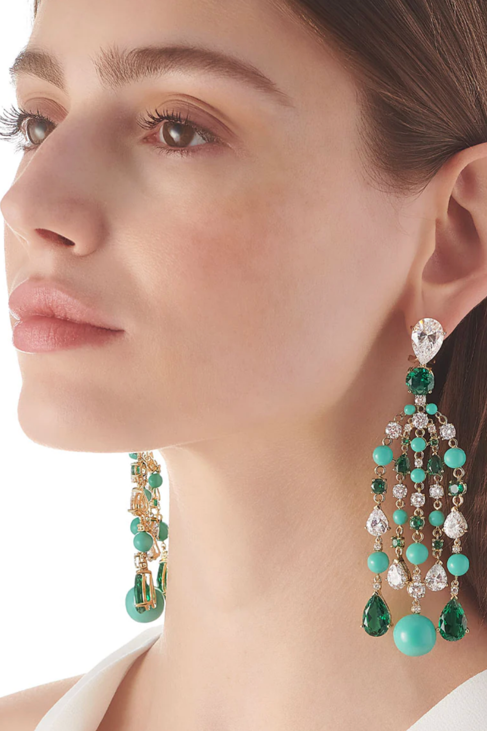 Turquoise Emerald Raindrop Earrings