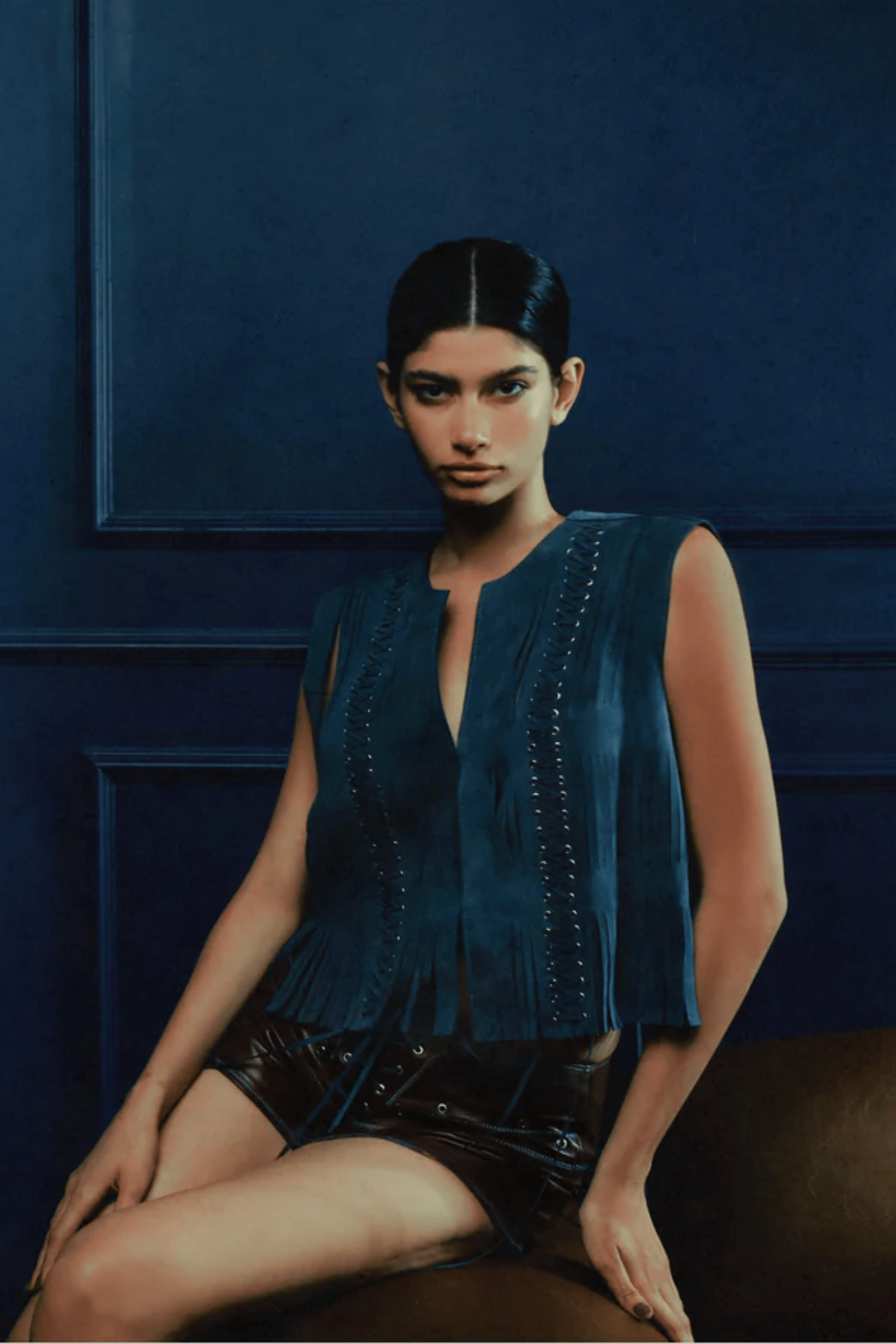 Caniayla II Suede Vest Blue