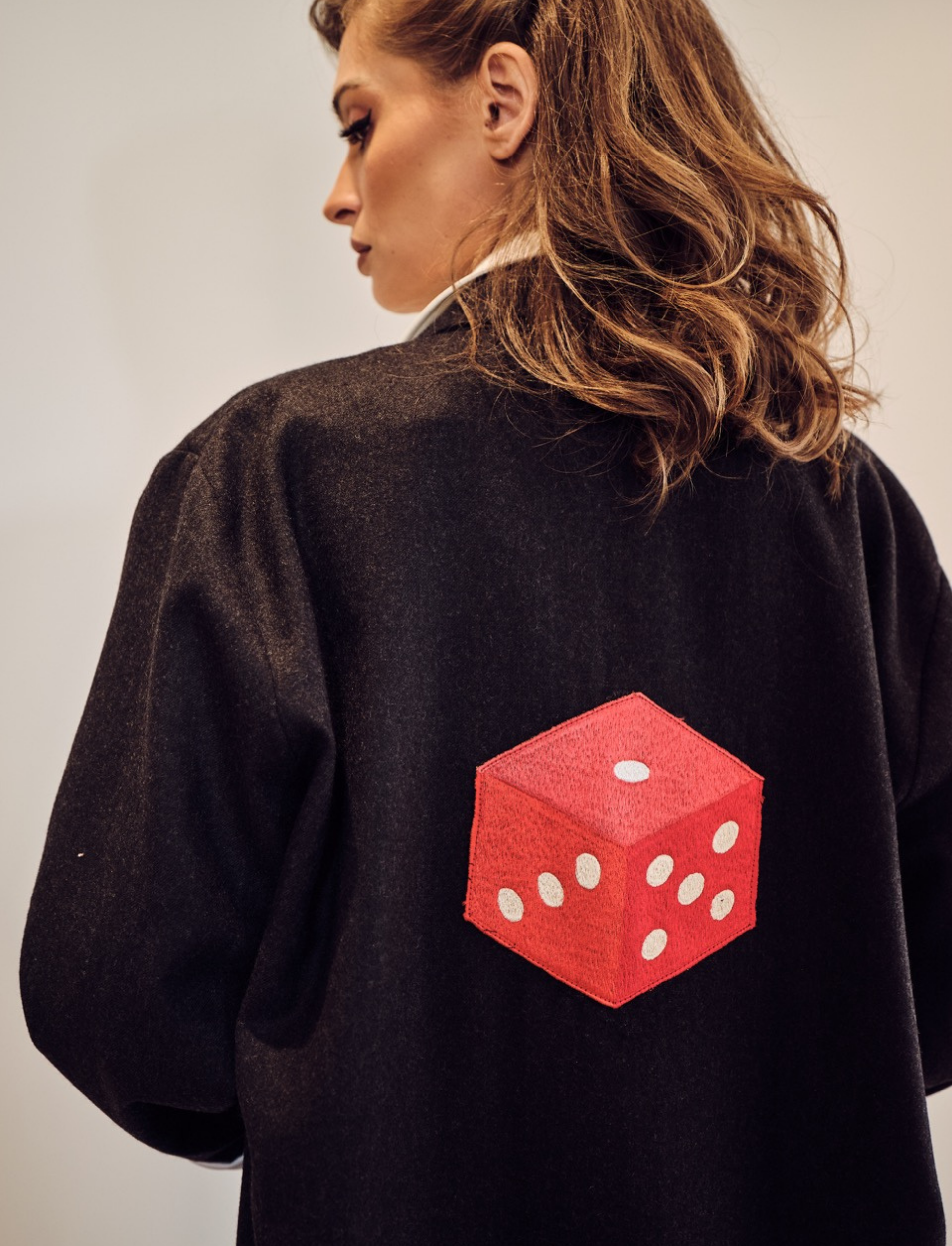 Black Dice Oversized Coat