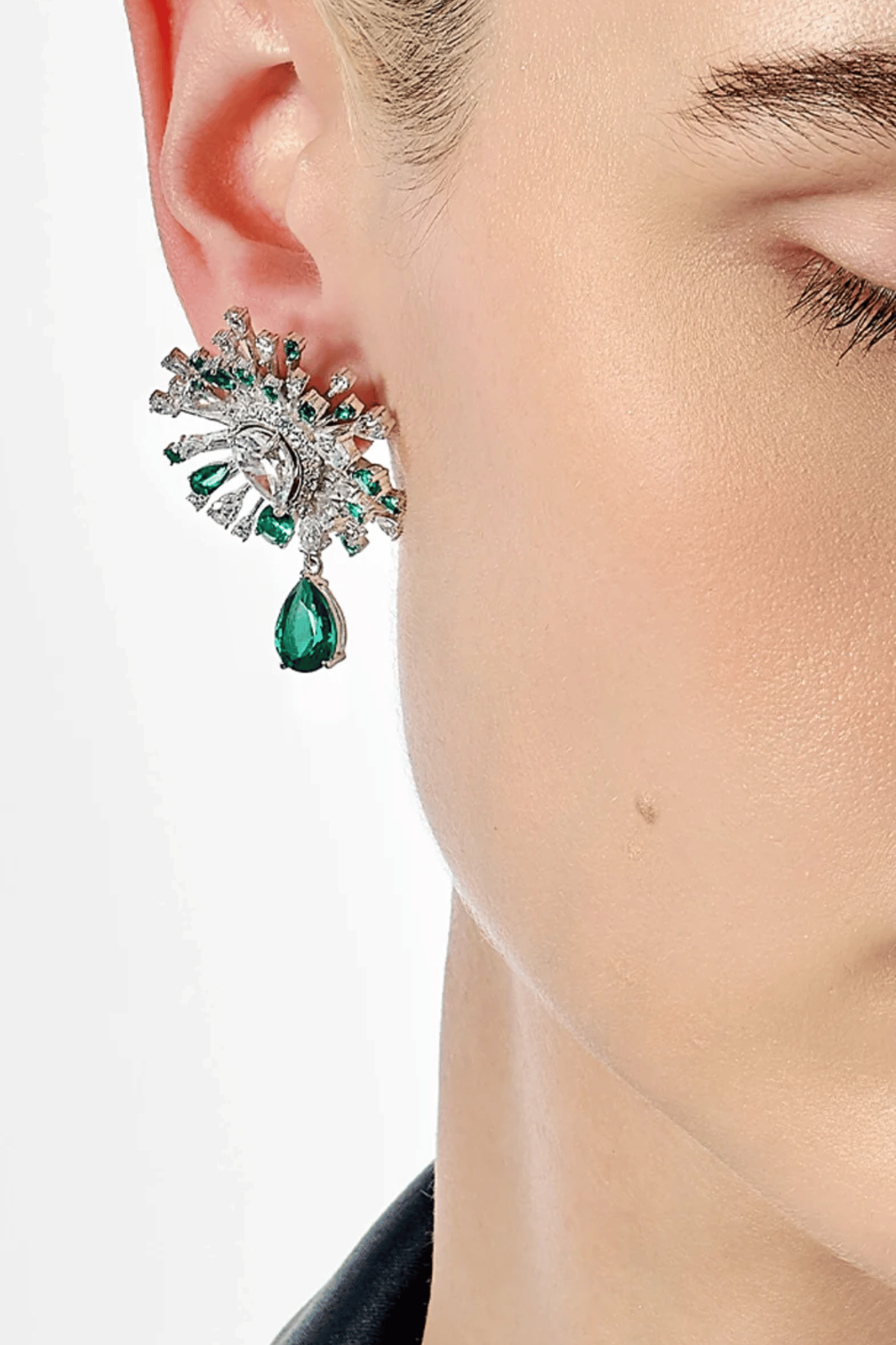 Emerald Mycelia Drop Earrings