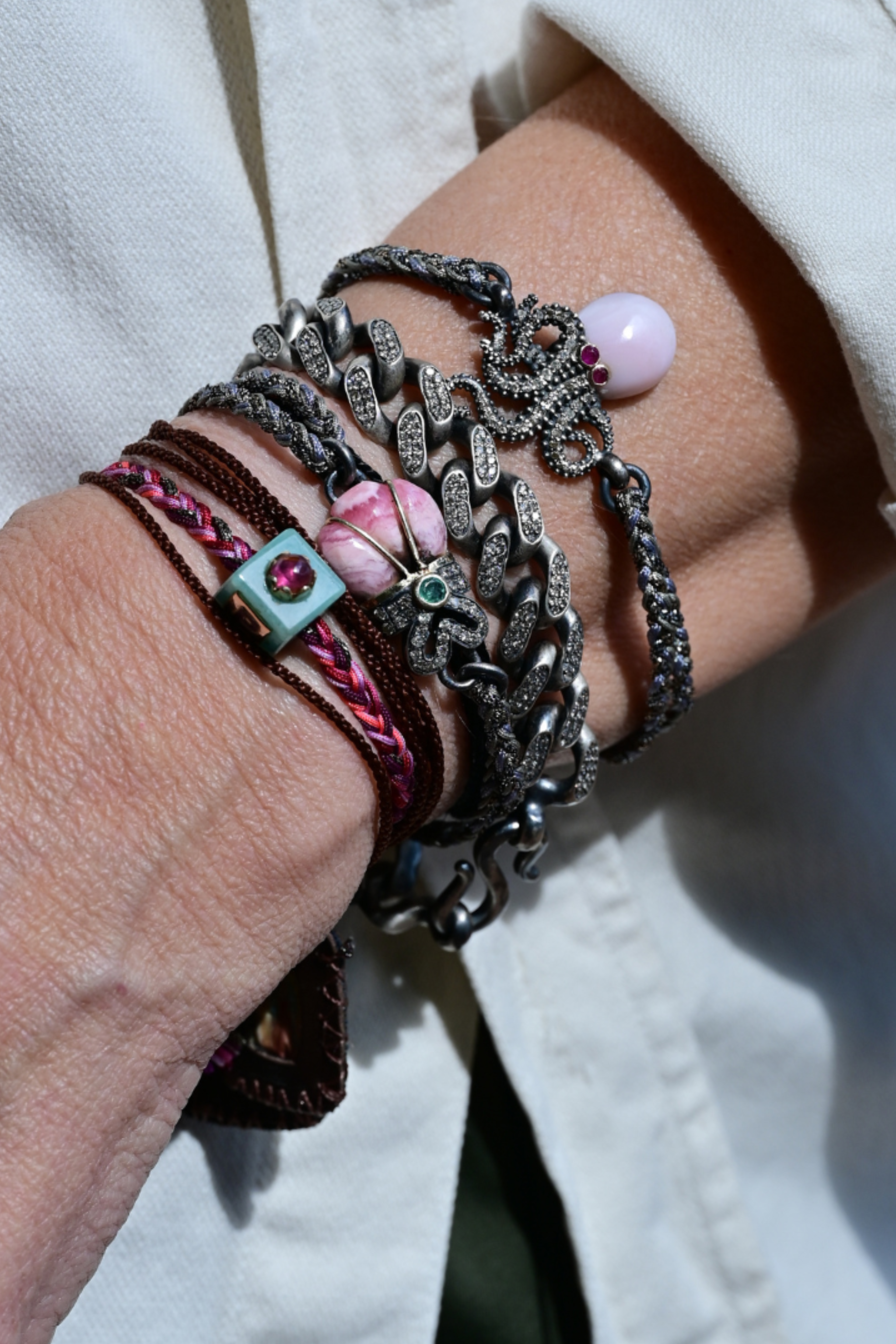 Pink Opal Octopus Bracelet