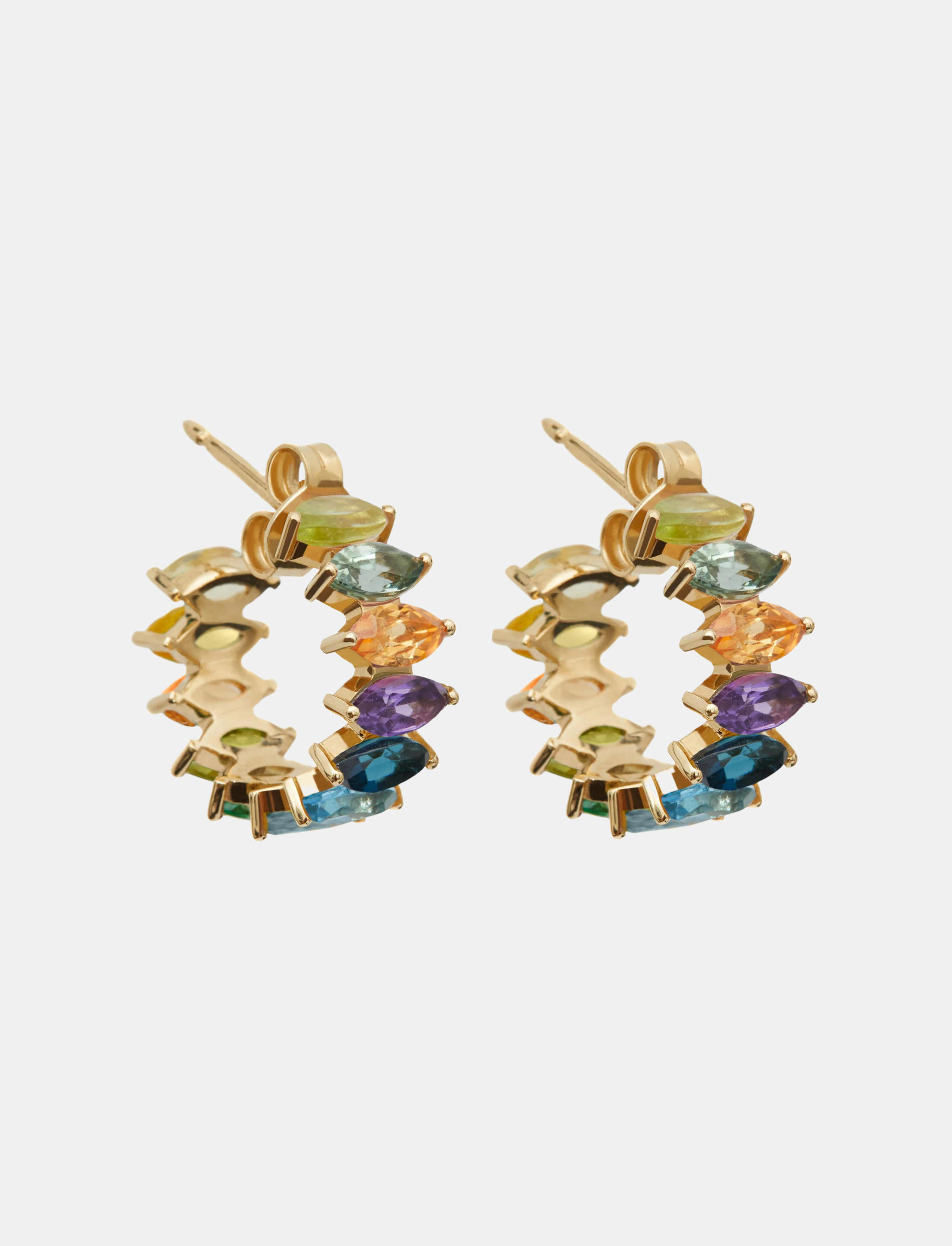 Dusty Mosaic Mini Rainbow Hoop Earrings
