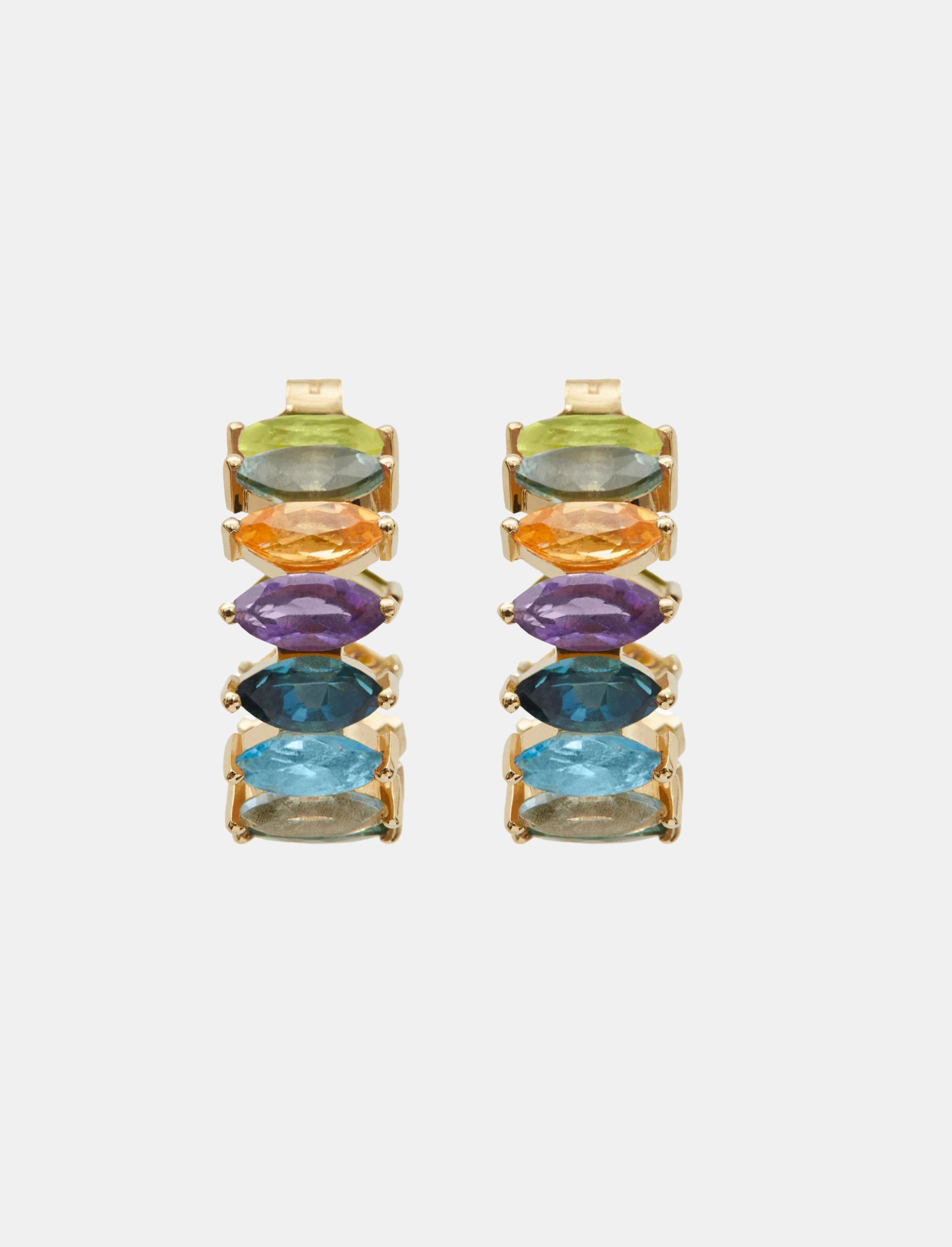 Dusty Mosaic Mini Rainbow Hoop Earrings