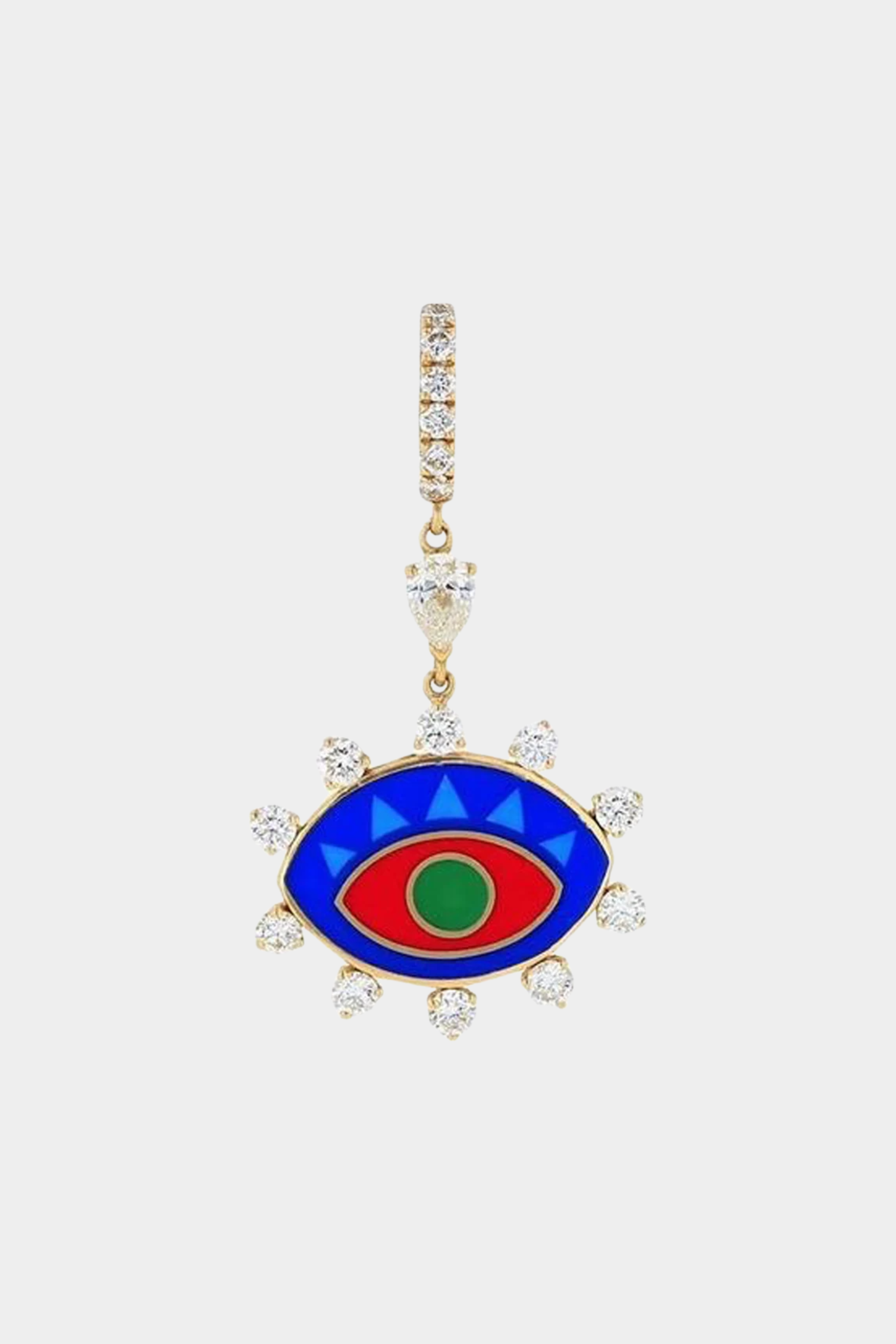 Crazy Eyes Gold Clip On Pendant