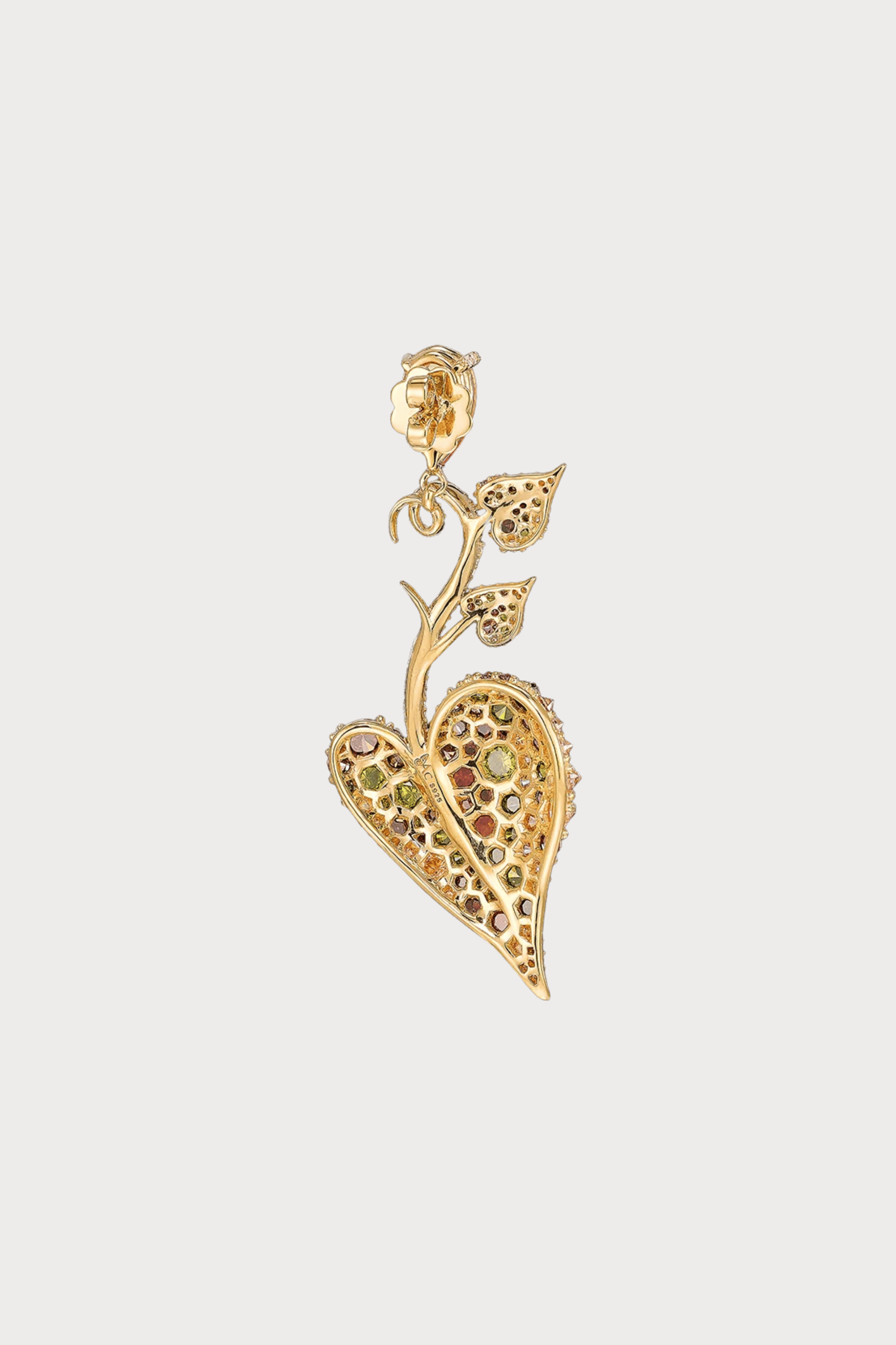Autumn Acorn Heart Earrings