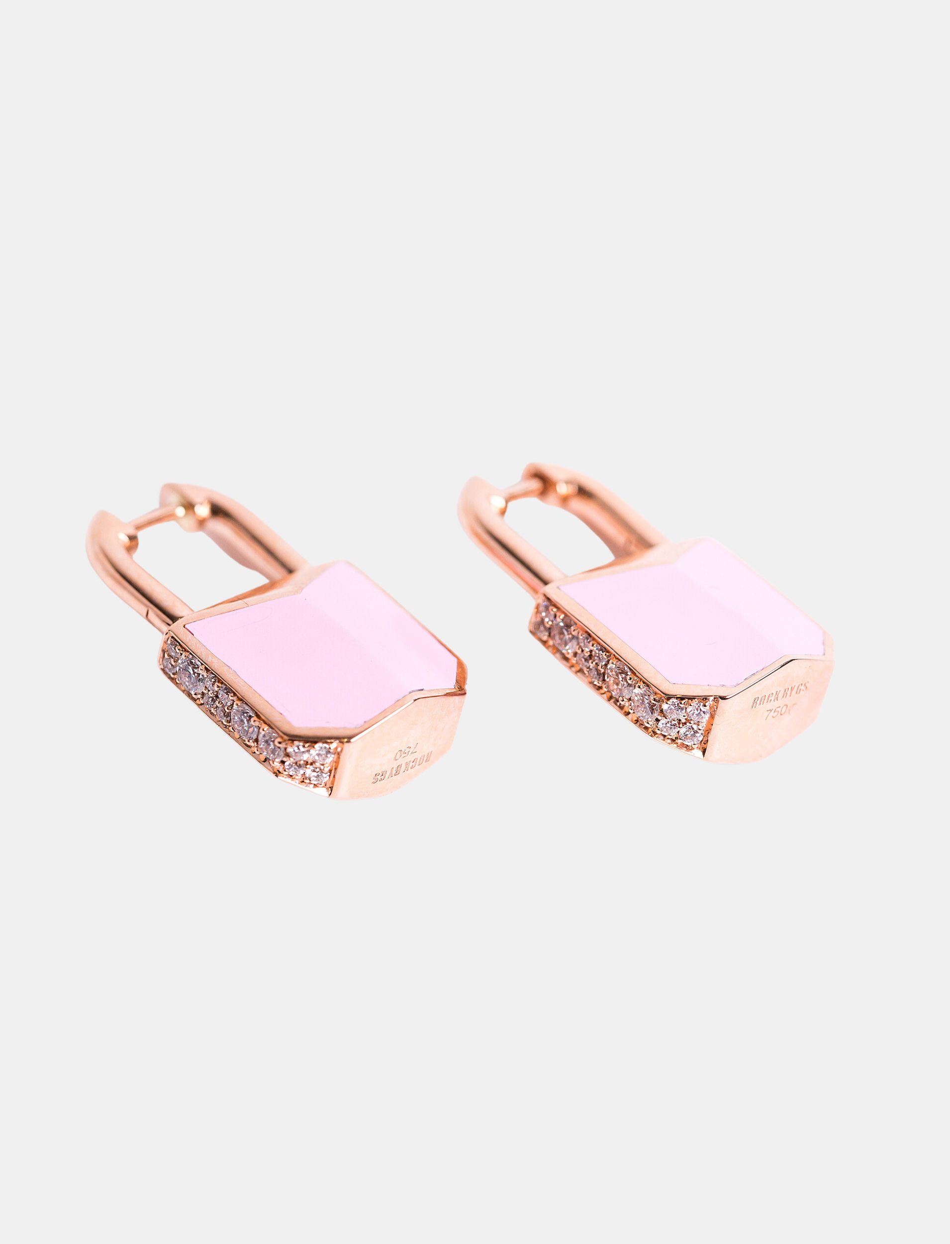 Pink Padlock Earrings