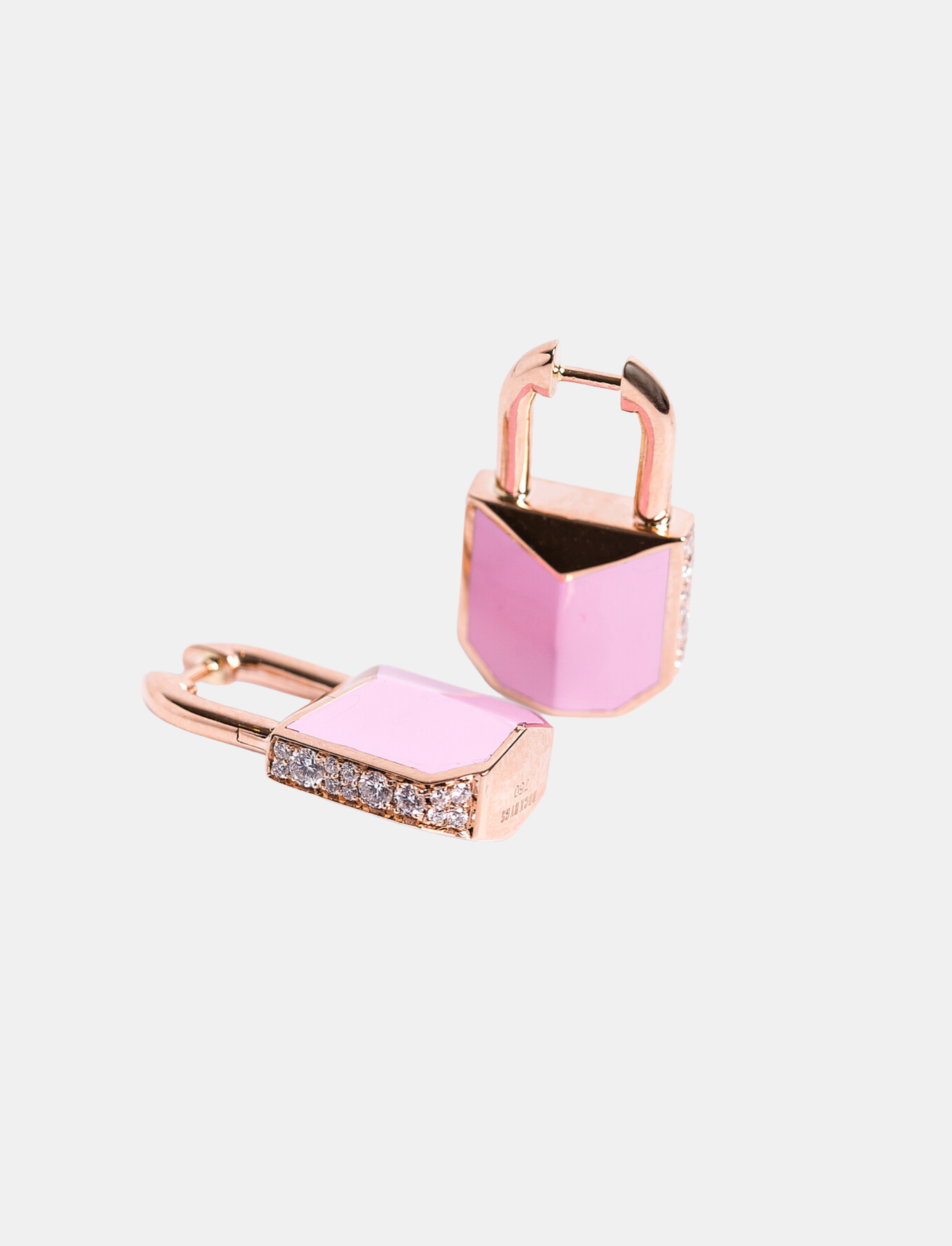 Pink Padlock Earrings