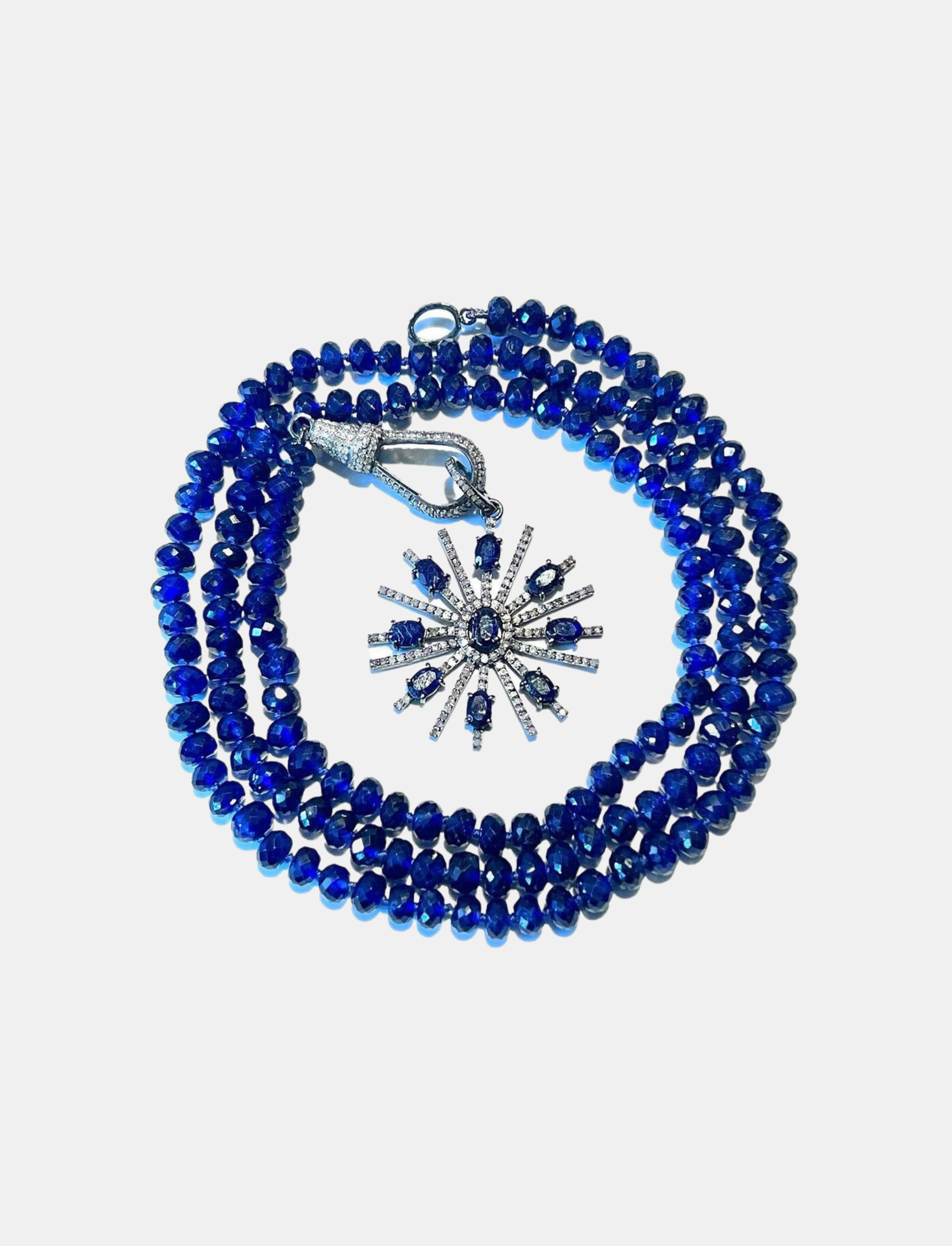 Sapphire Star Burst Necklace