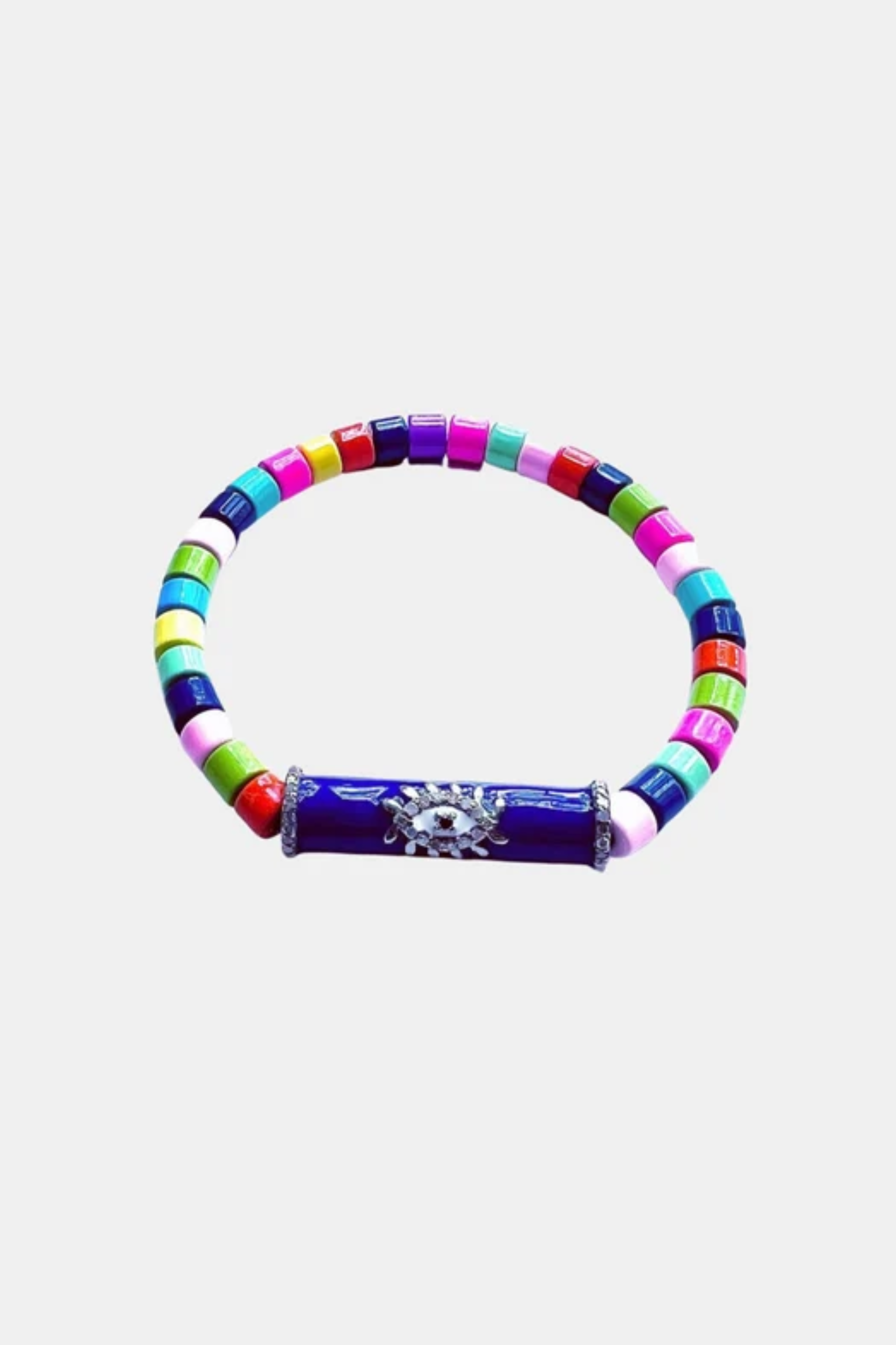 Multi Color Bracelet with Blue Evil Eye