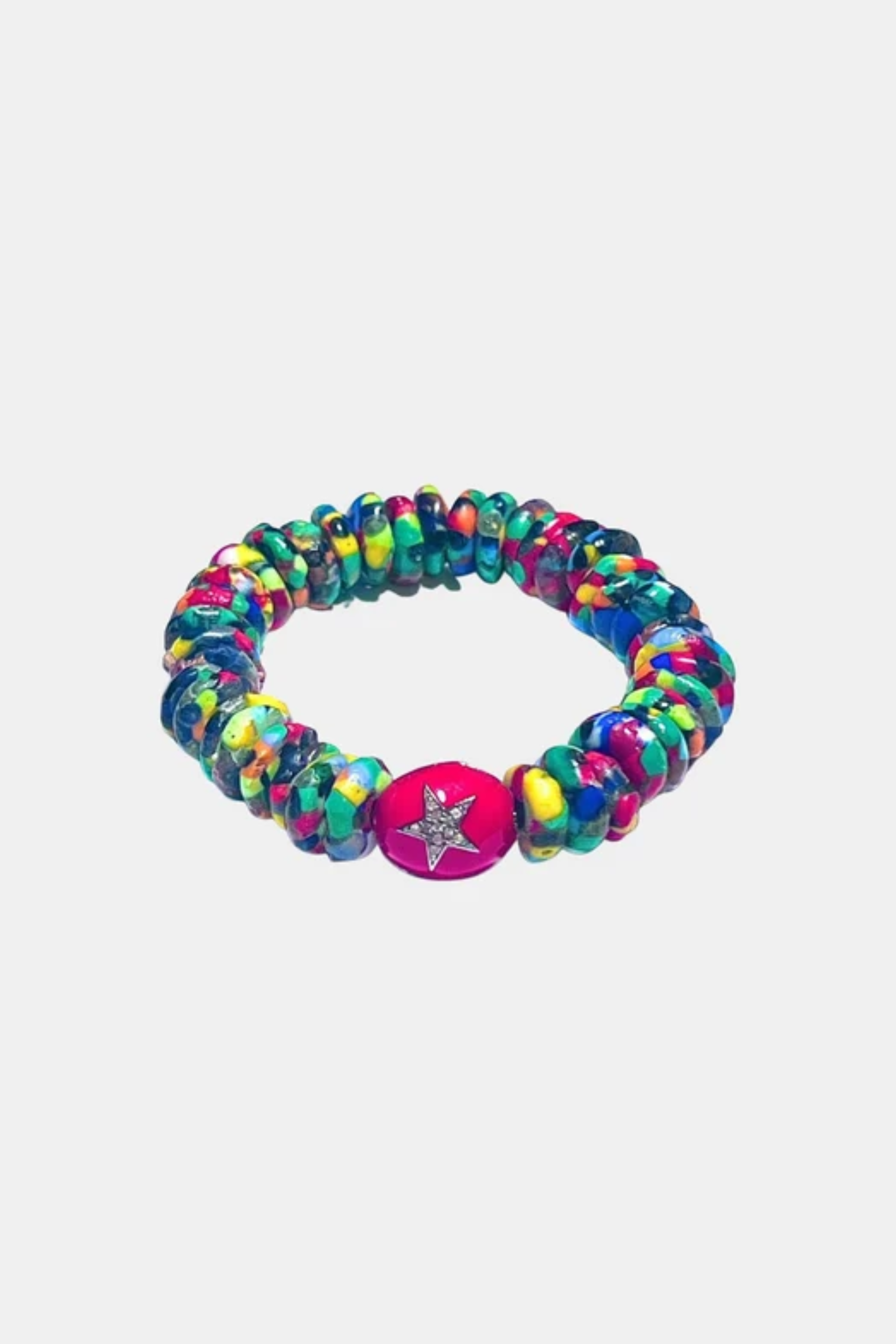 Multi Color Ghana Bracelet and Red Enamel Star