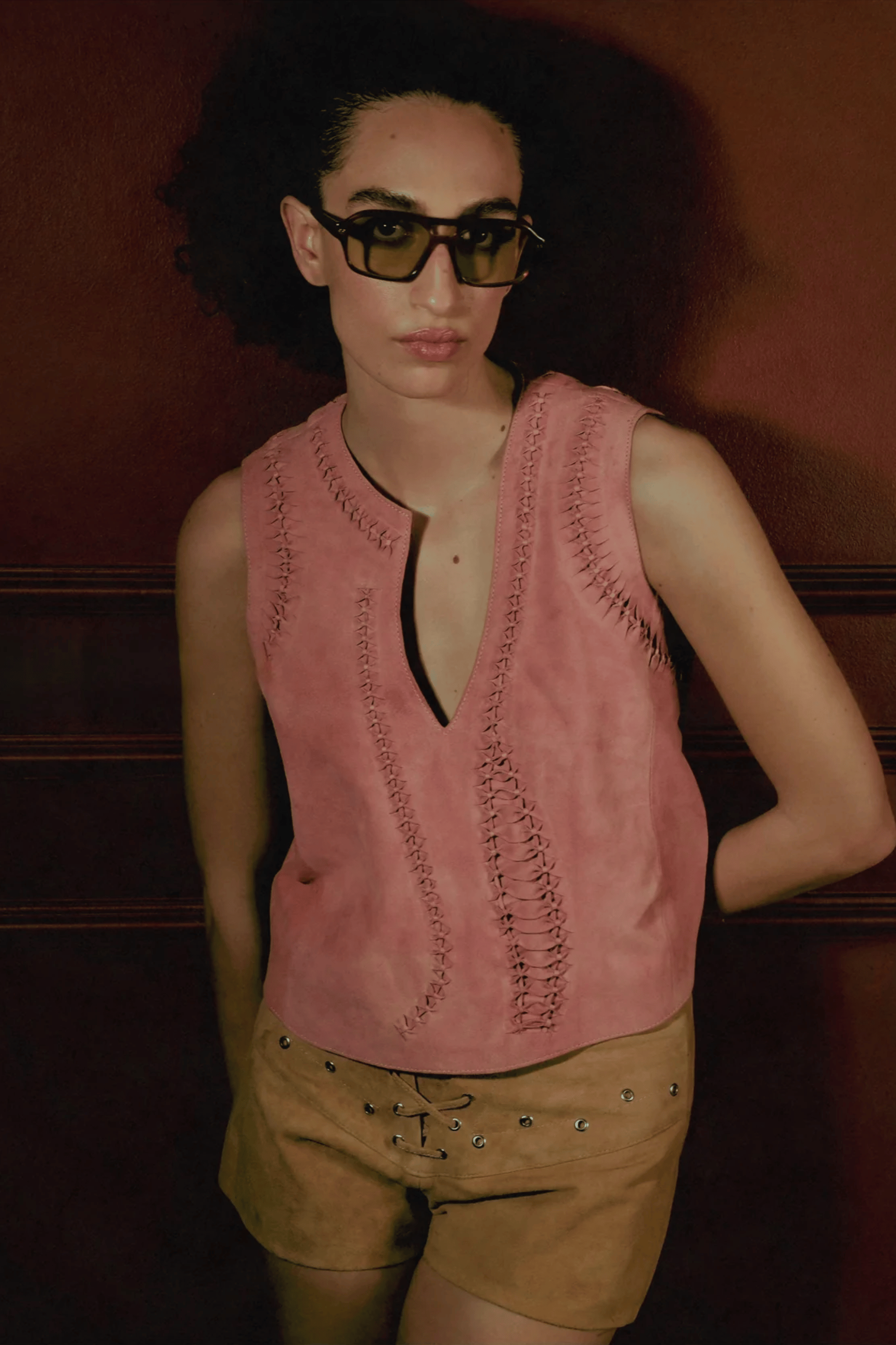 Willow Suede Top Pink