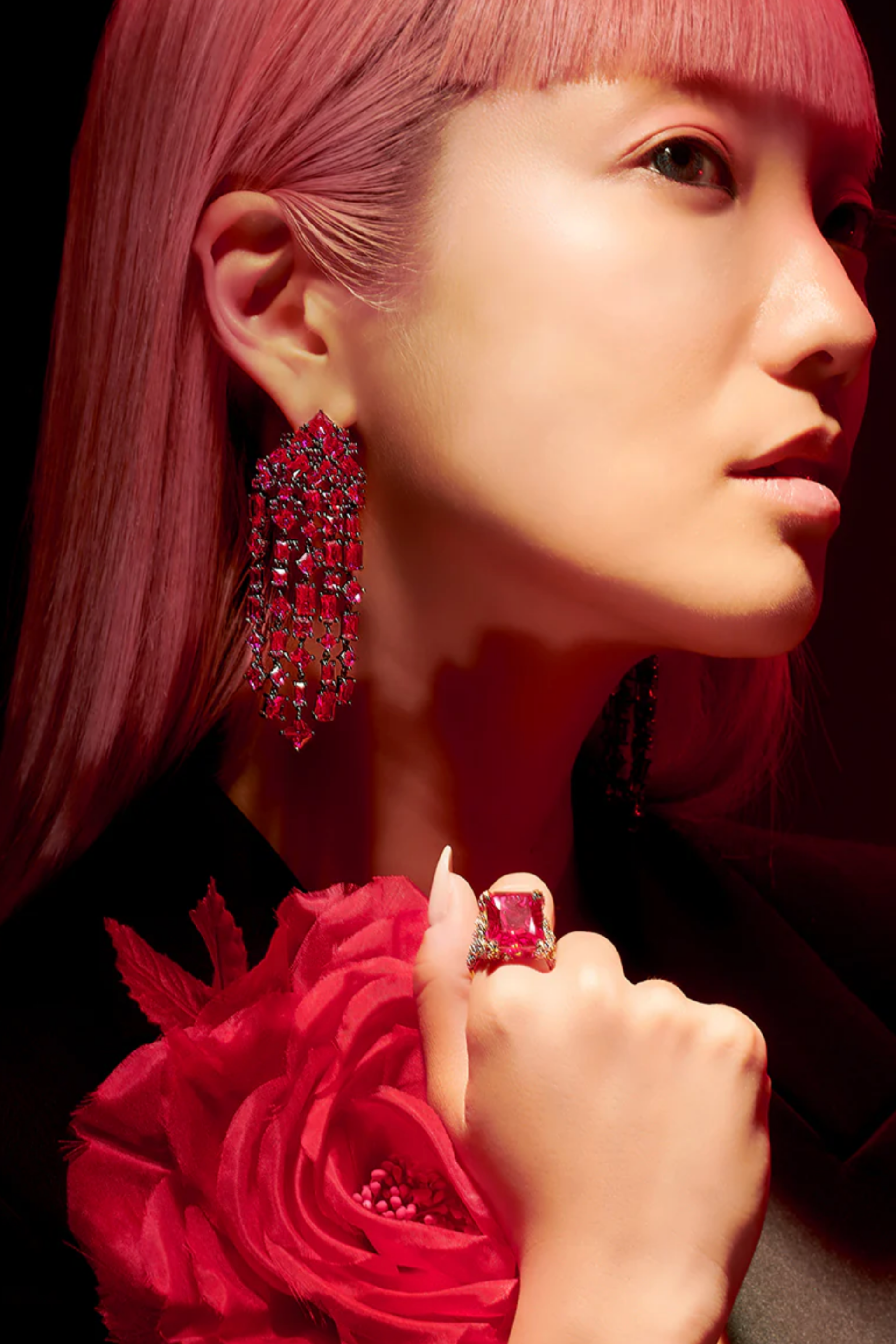 Crimson Cascade Earrings