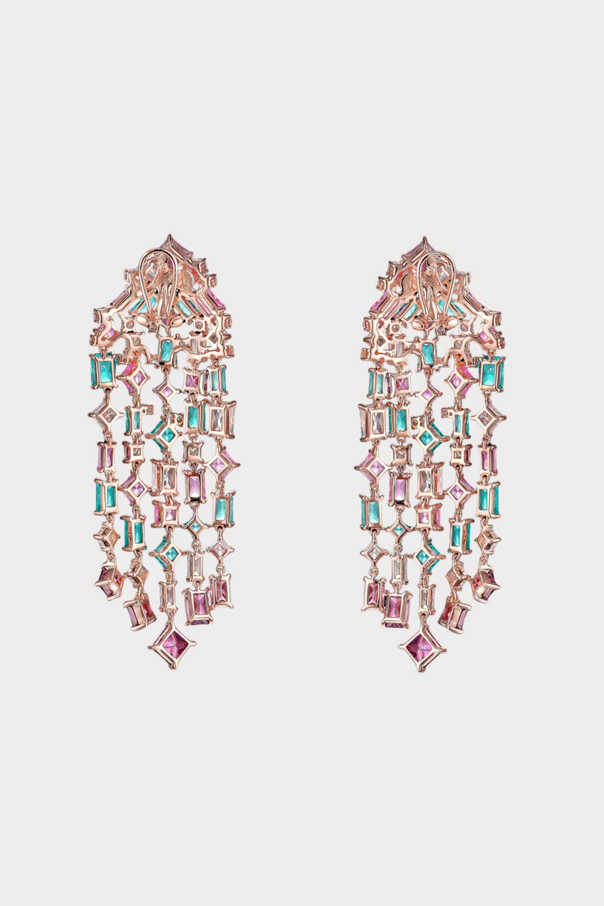 Paraiba Pink Cascade Earrings