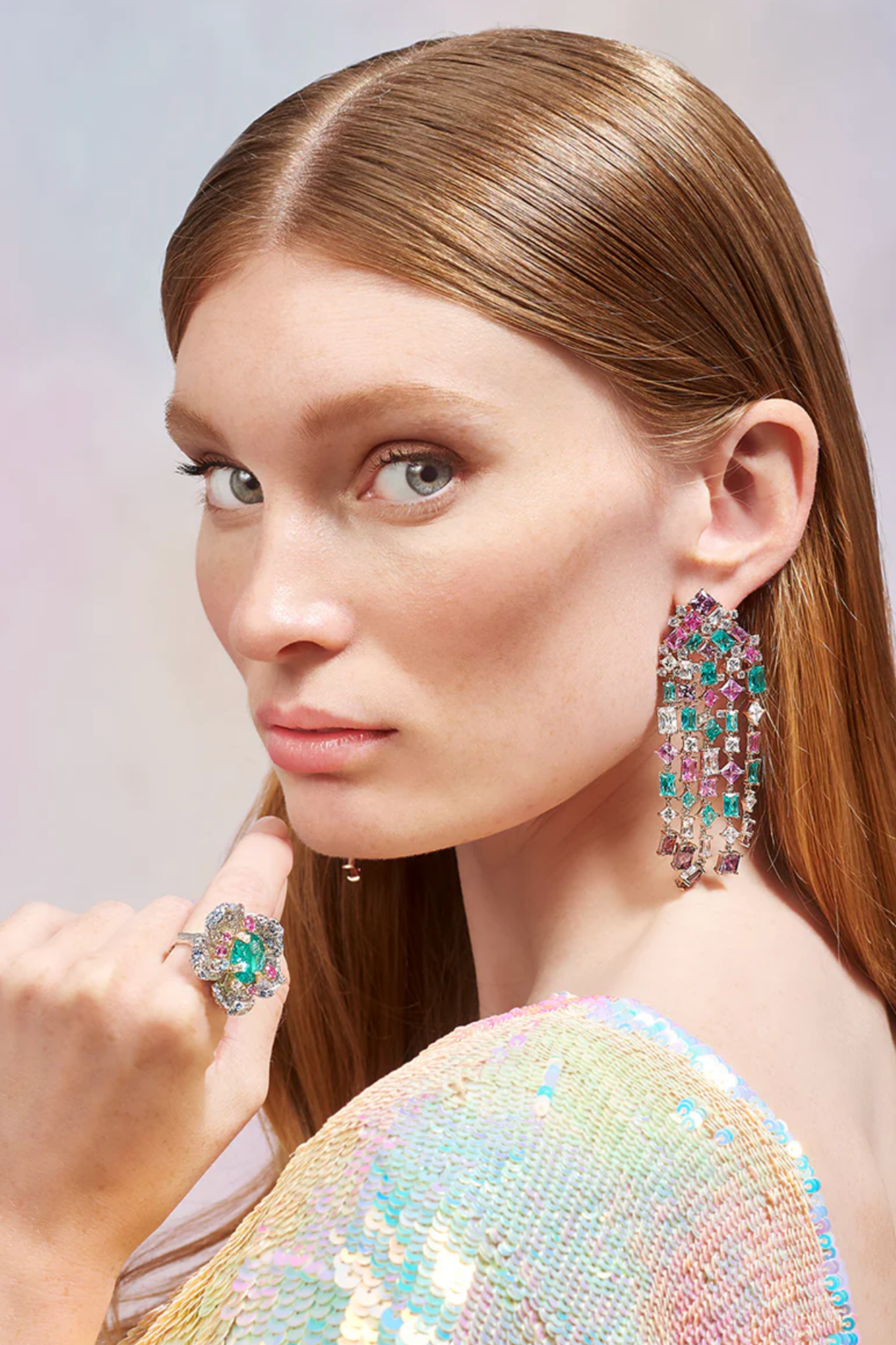 Paraiba Pink Cascade Earrings