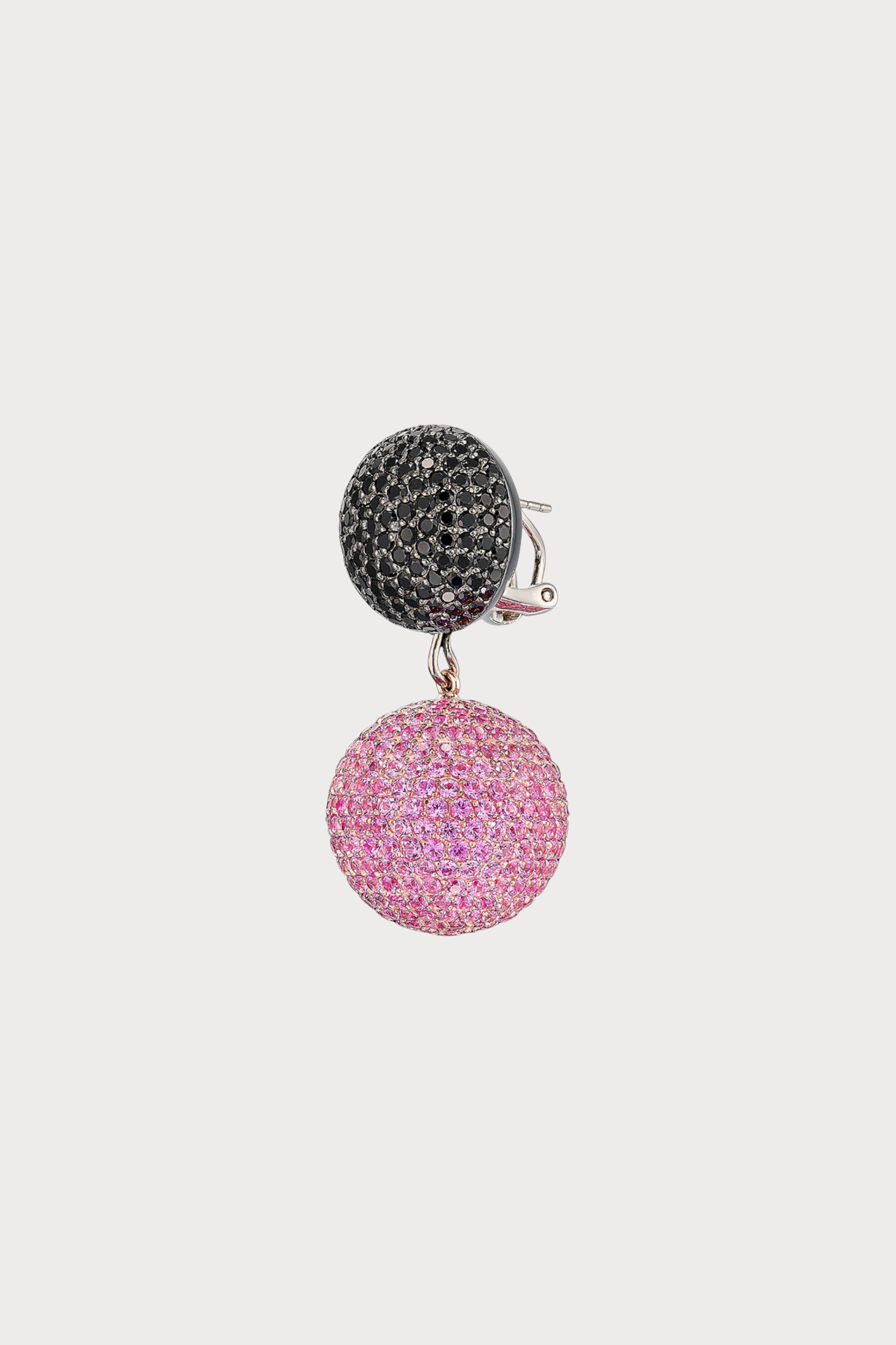 Black Pink Bauble Earrings