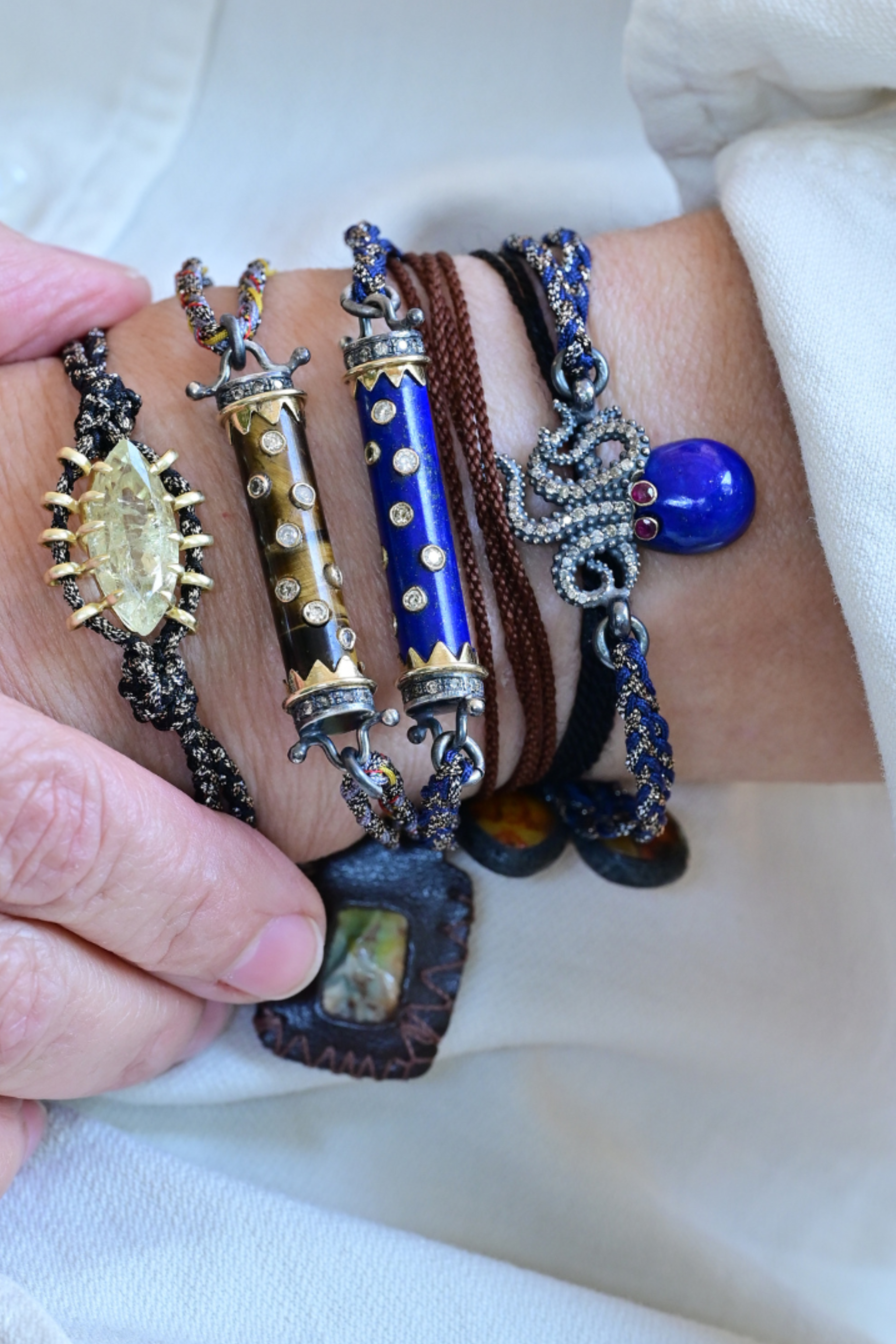 Lapis Octopus Bracelet