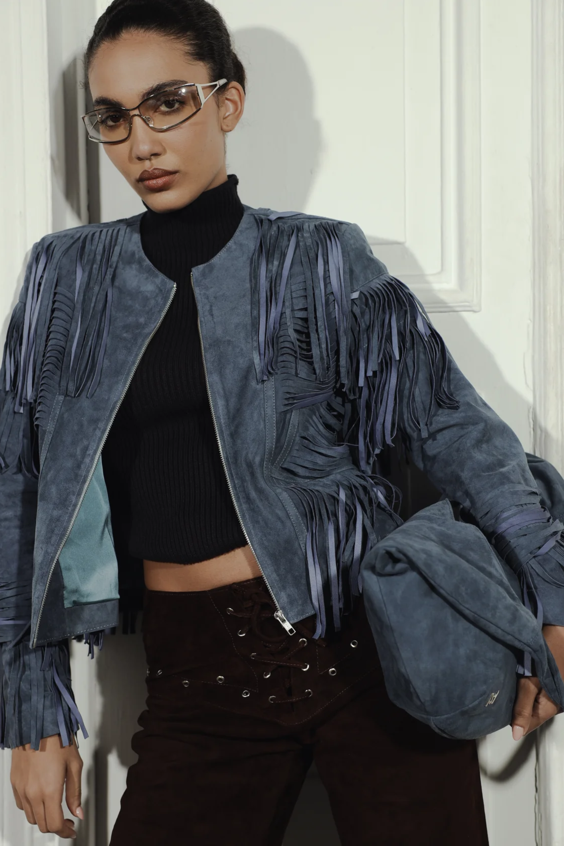 Aurora Suede Jacket Blue