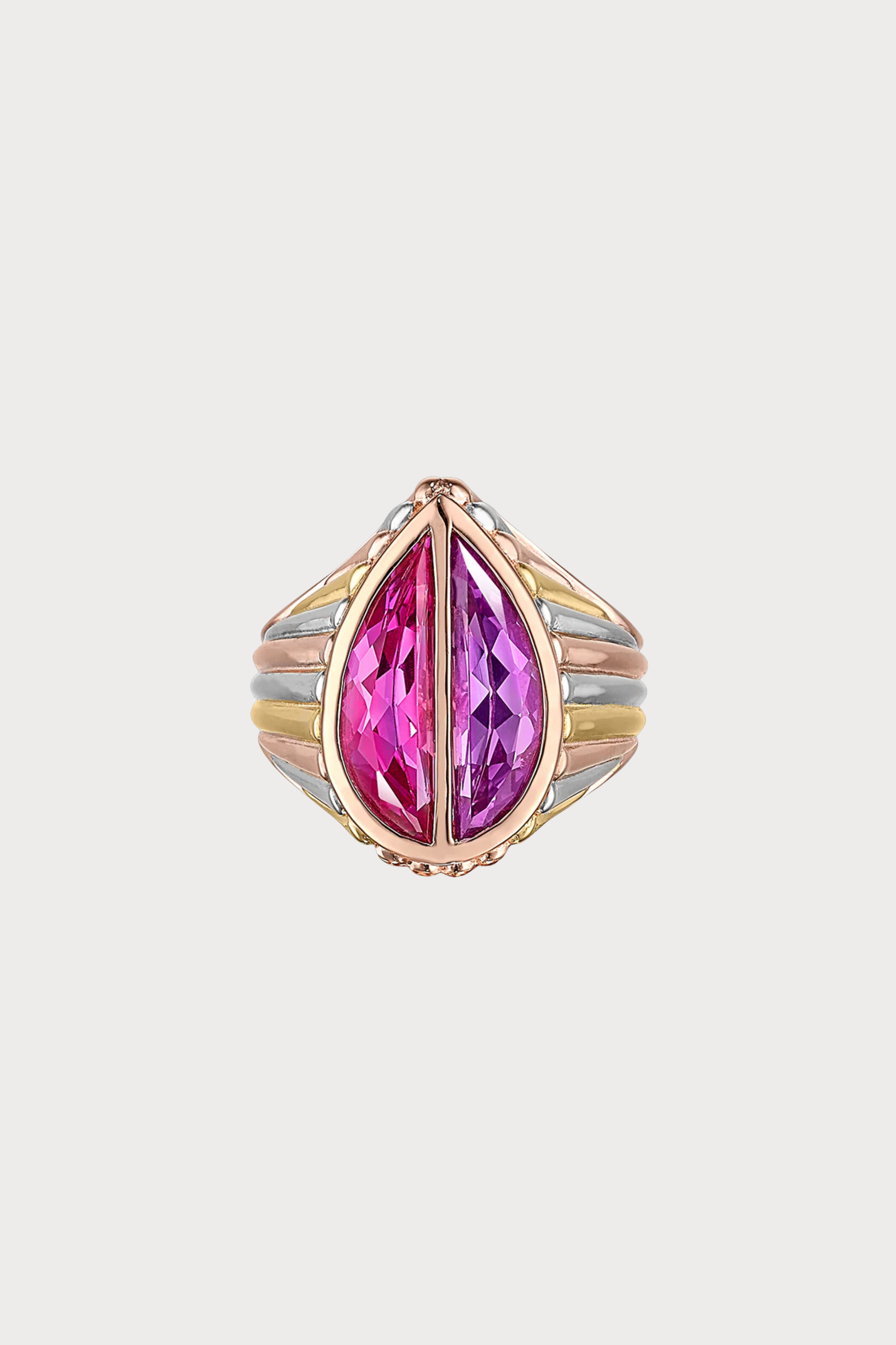 Amethyst Pear Signet Ring