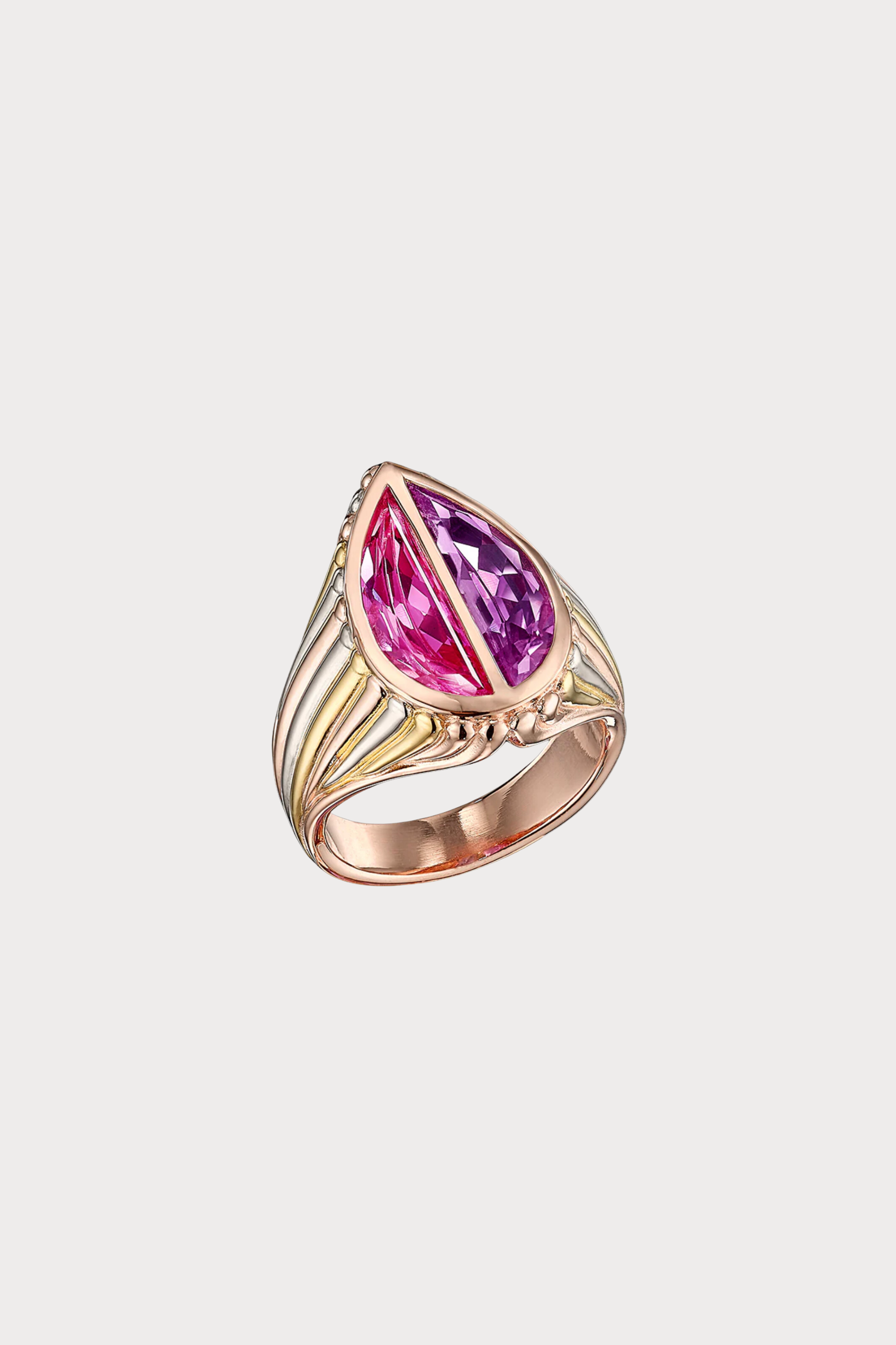 Amethyst Pear Signet Ring