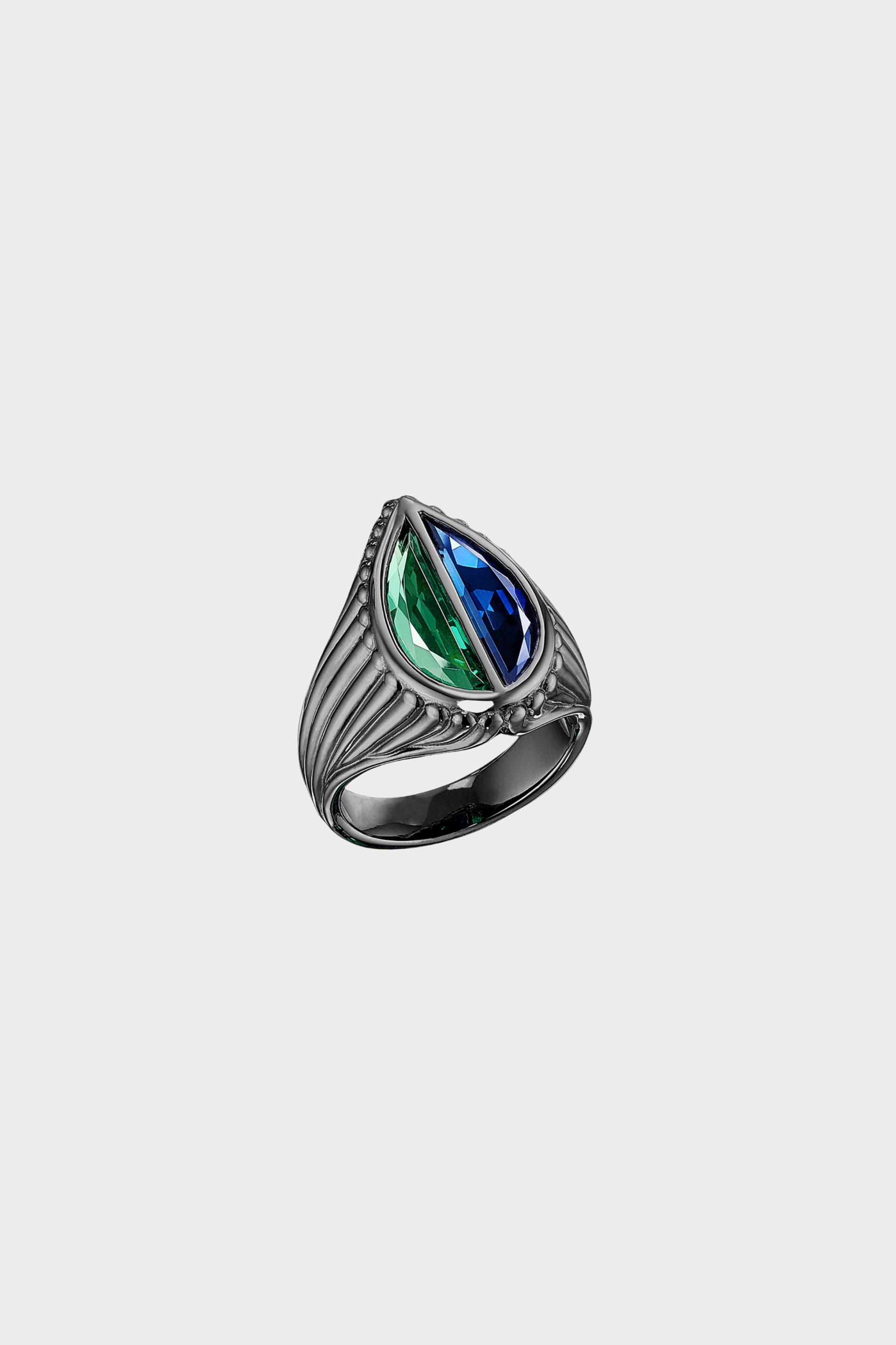 Emerald Pear Signet Ring