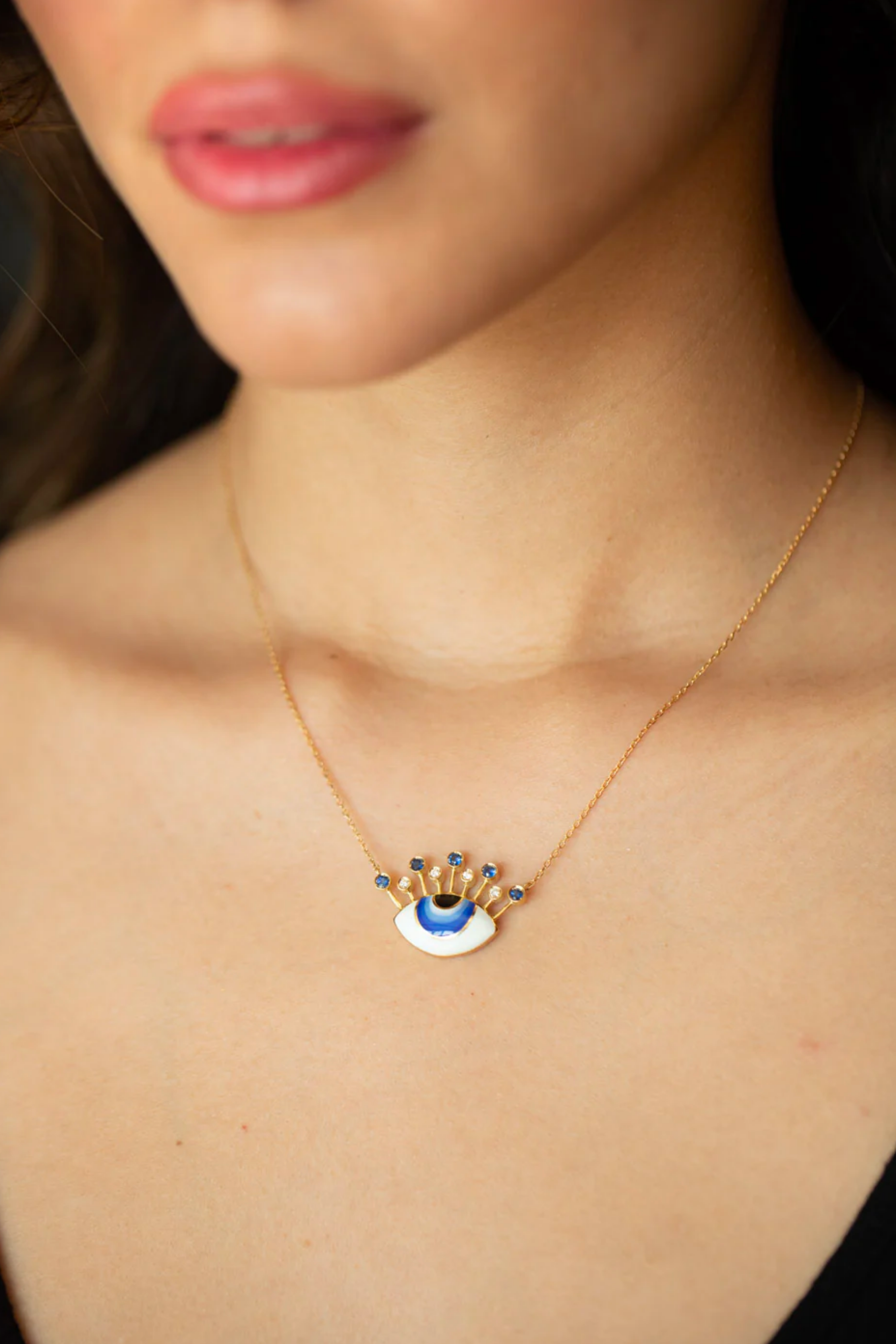 Tiara Aqua Eye Necklace