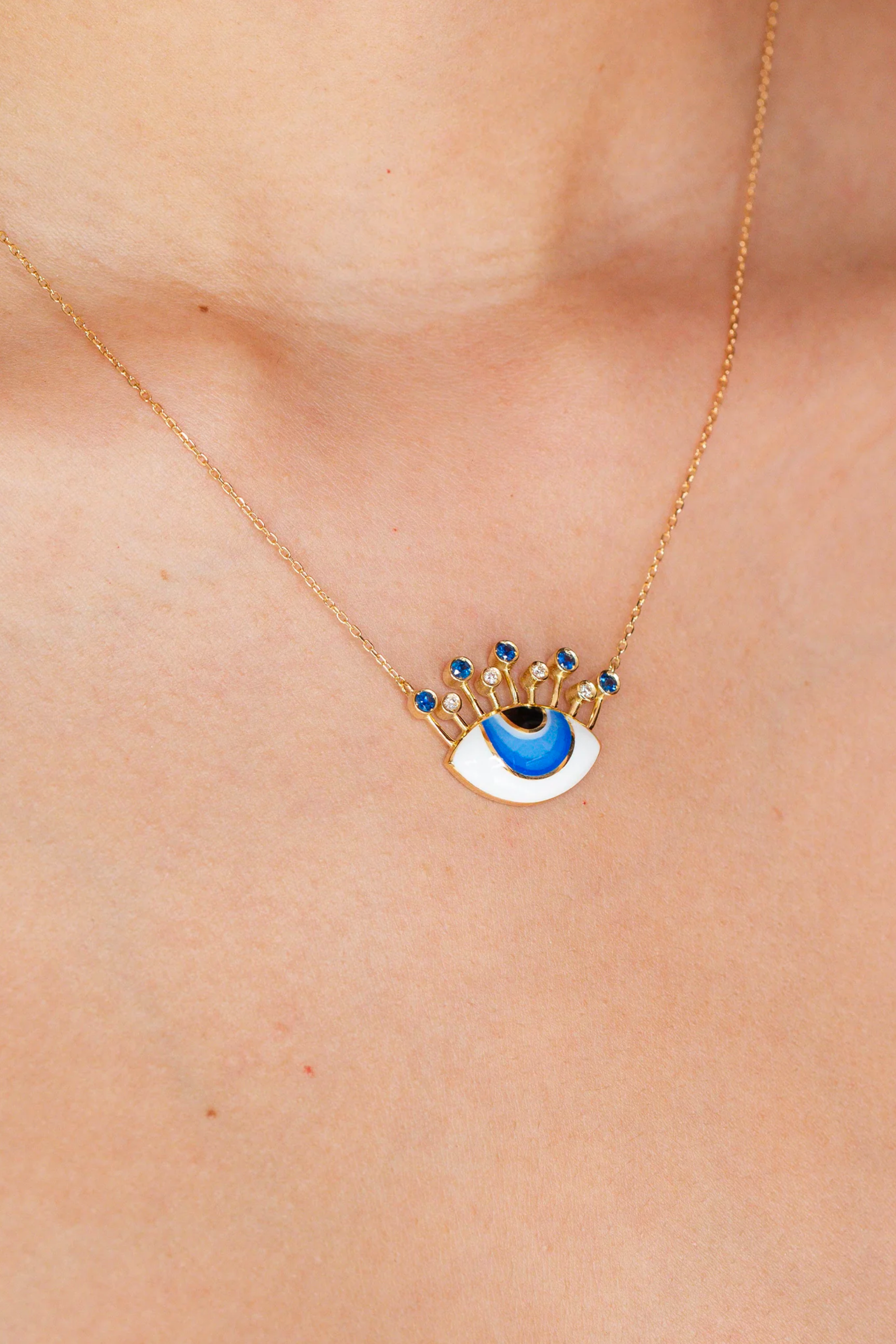 Tiara Aqua Eye Necklace