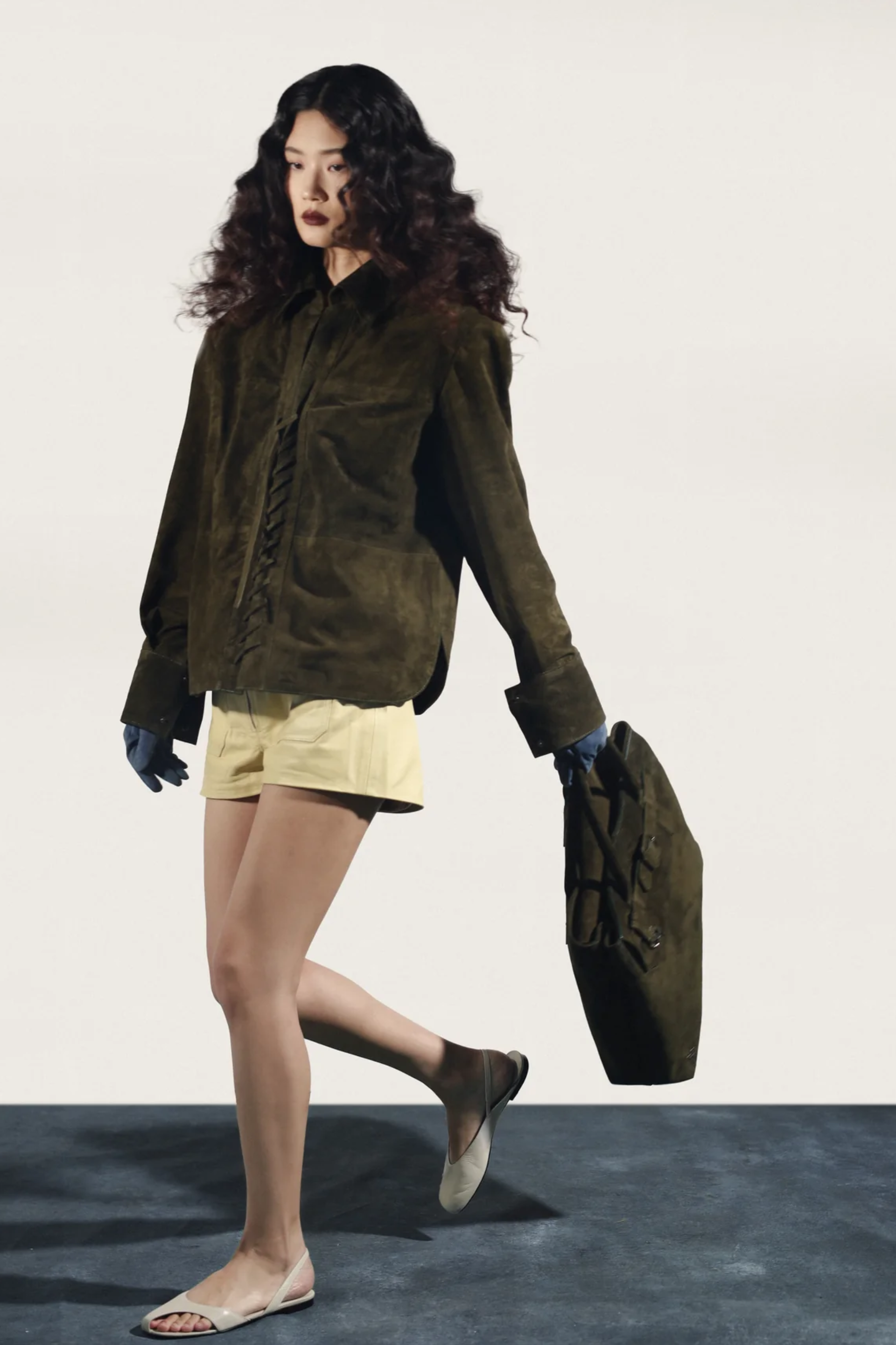 Liana Suede Shirt Olive