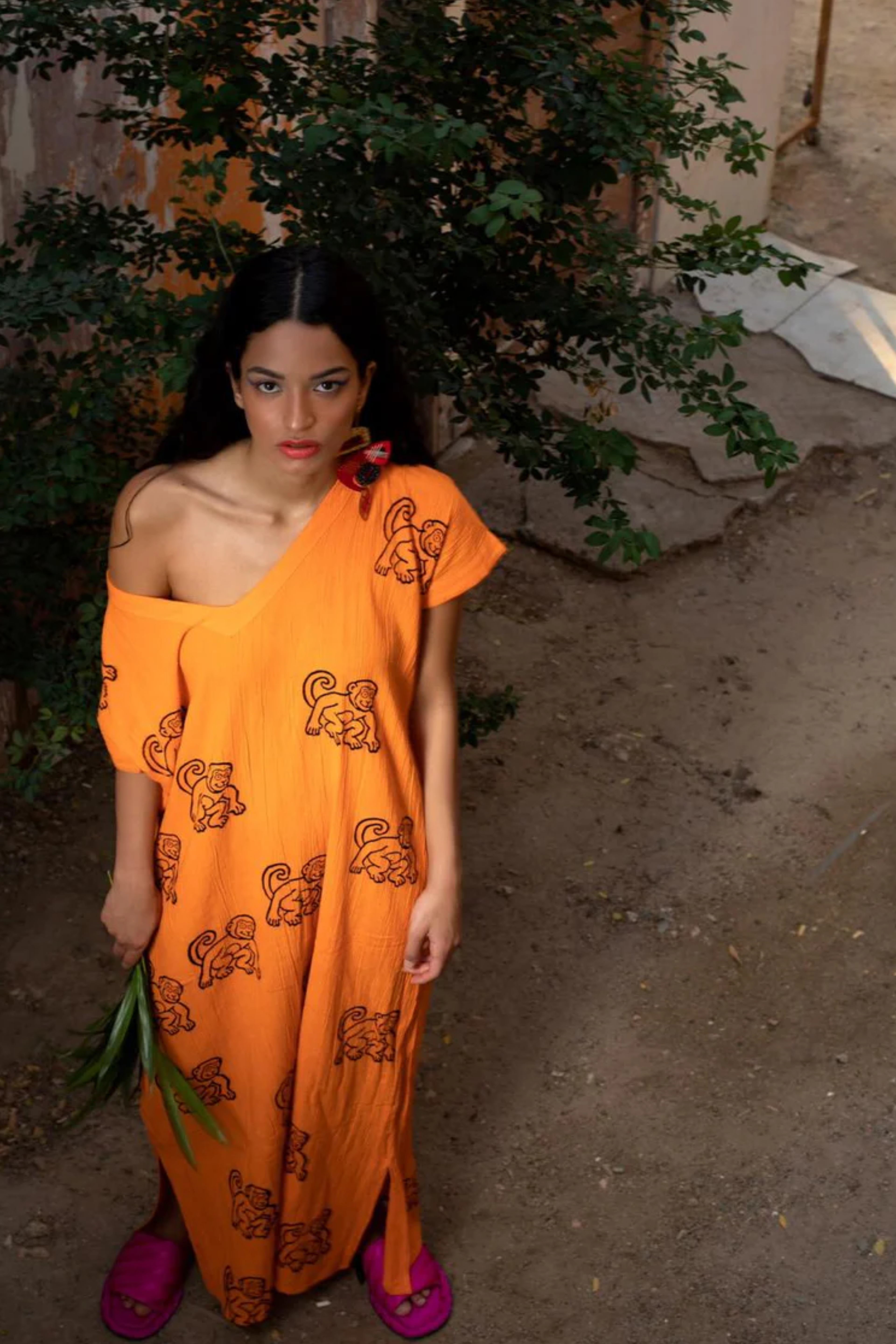 Orange Monkey Kaftan