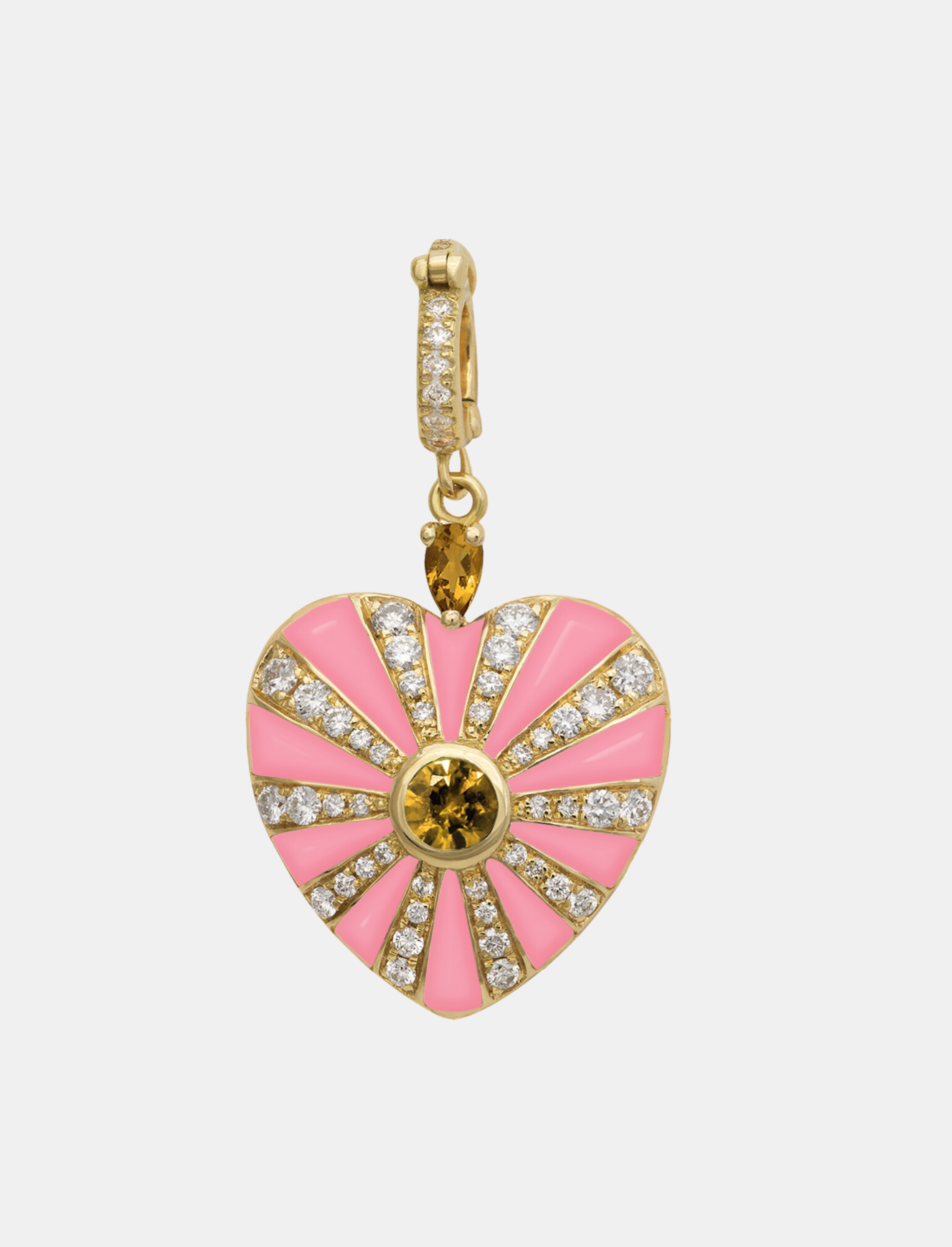 Small Mila Heart Pendant with Pink Enamel