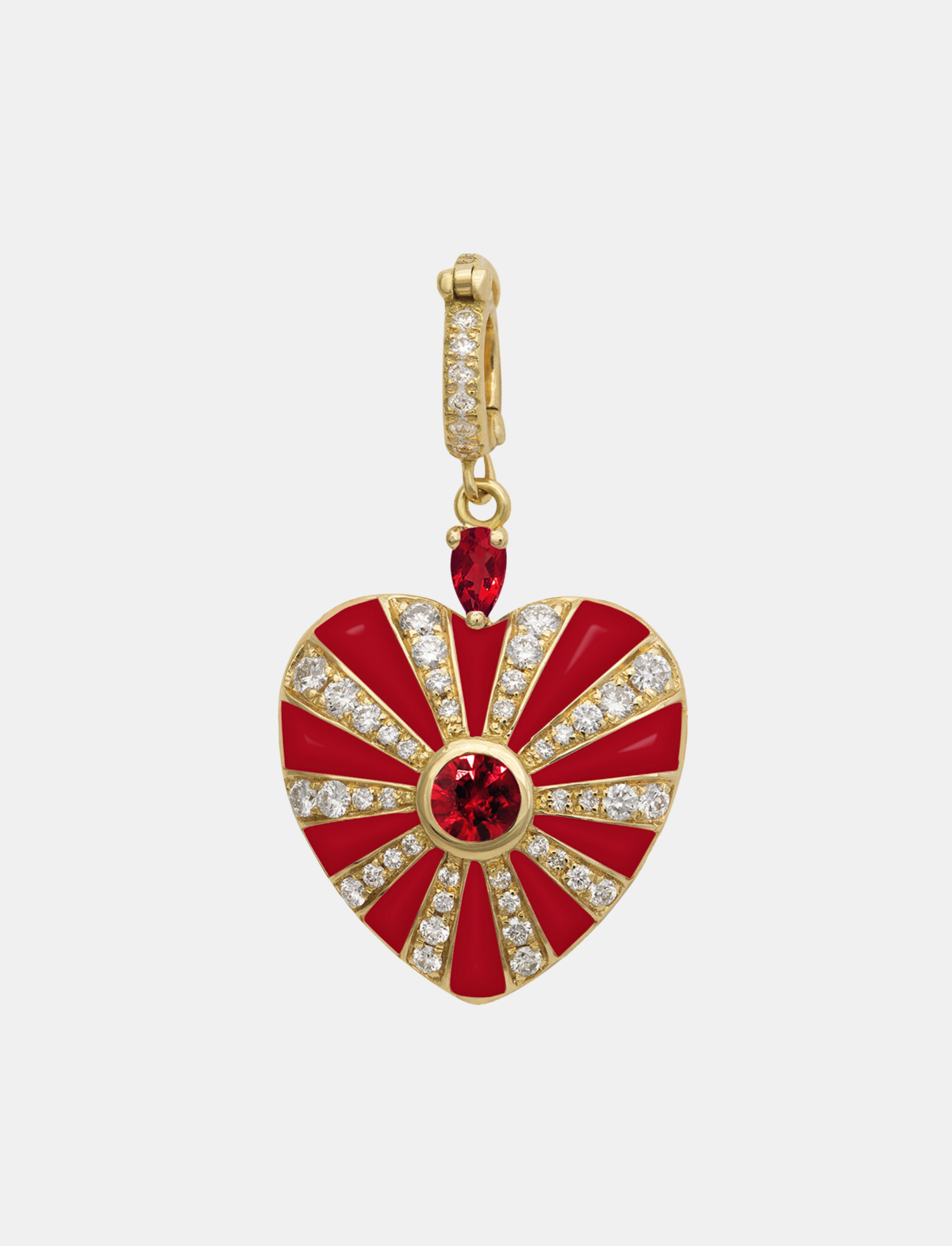 Small Mila Heart Pendant with Red Enamel