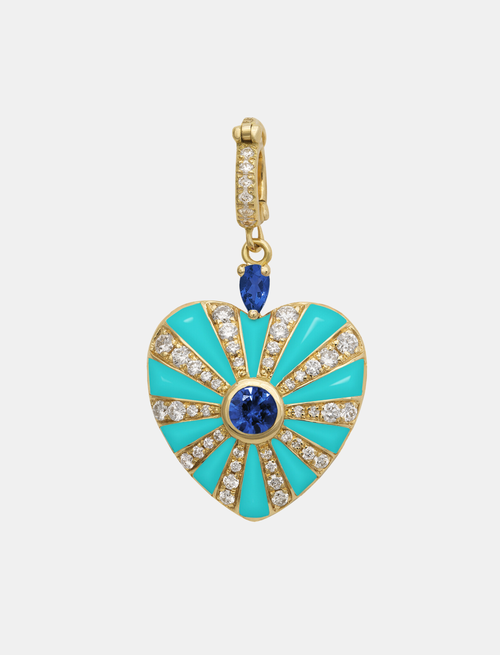 Small Mila Heart Pendant with Turquoise Enamel