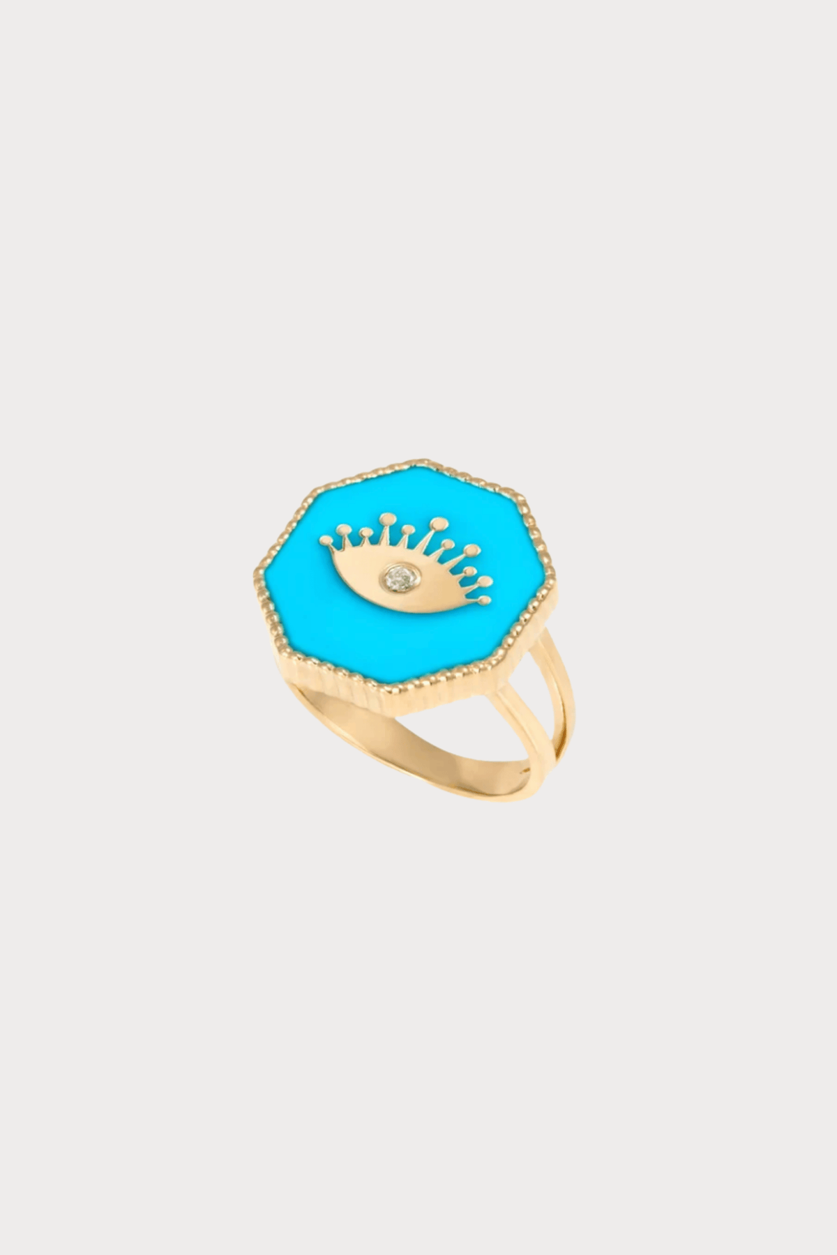 Joyful Eye Turquoise Pinkey Ring