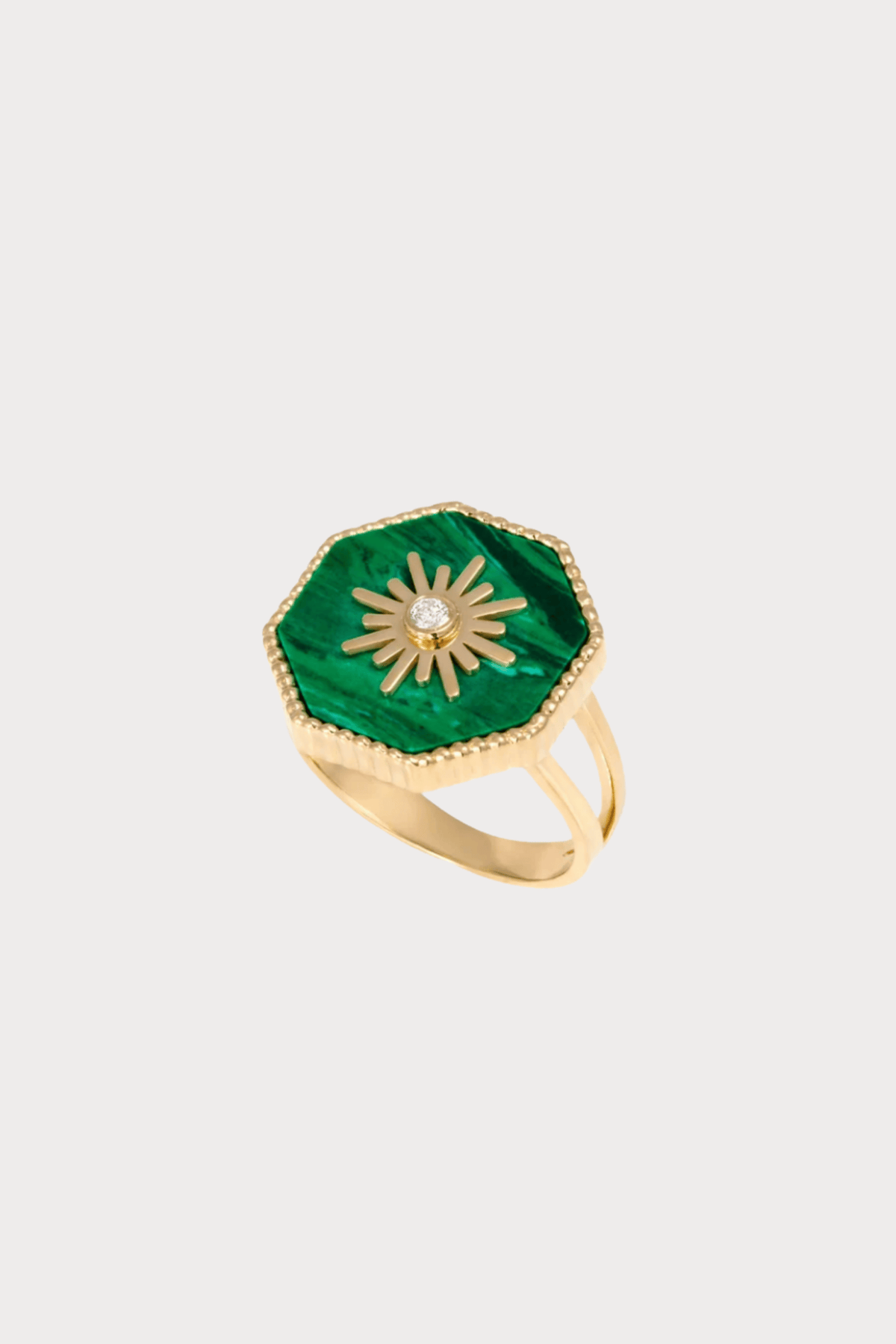 Joyful Sun Malachite Pinkey Ring