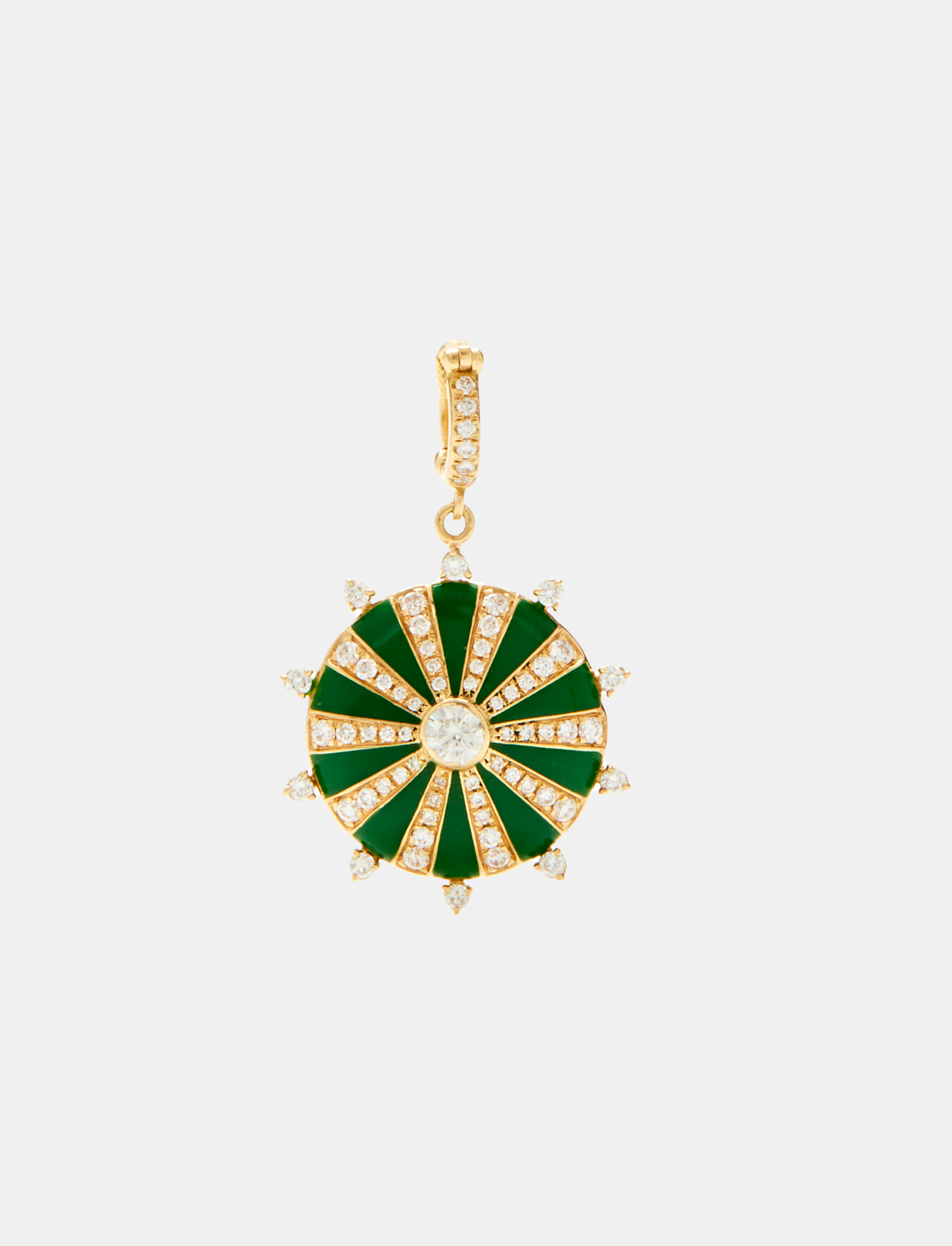 Mila Sun with Green Enamel and Diamonds