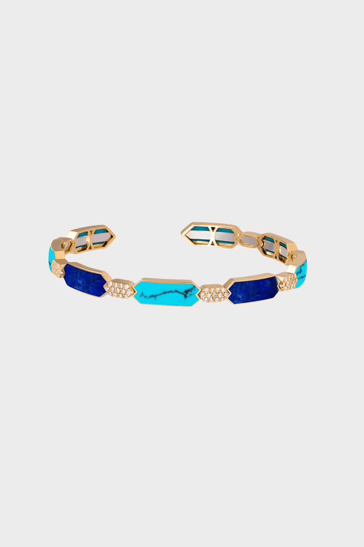 Soho Gold With Turquoise And Lapis Bangle