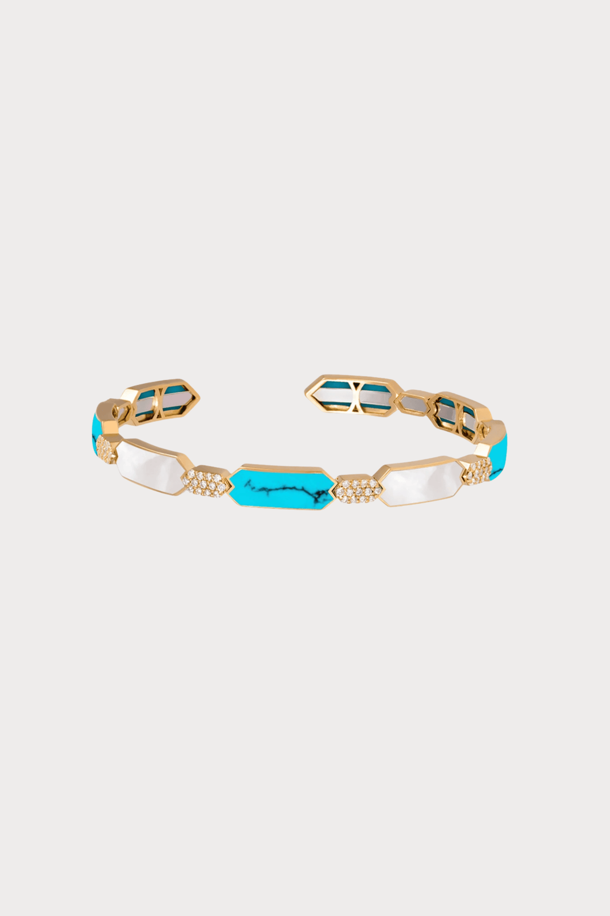 Soho Gold With Turquoise And Mother Pearl Bangle