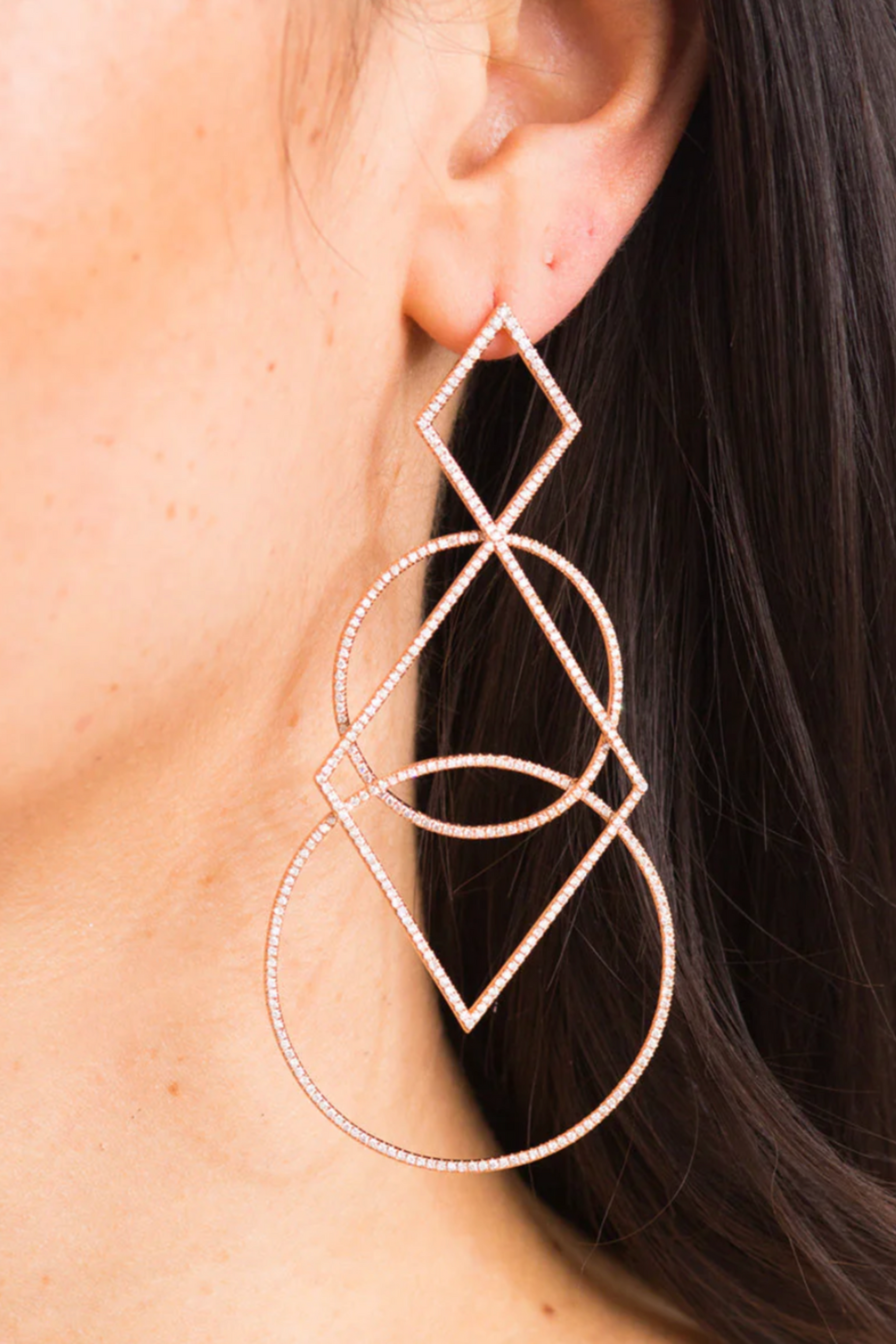 Diamond Geometric Earrings