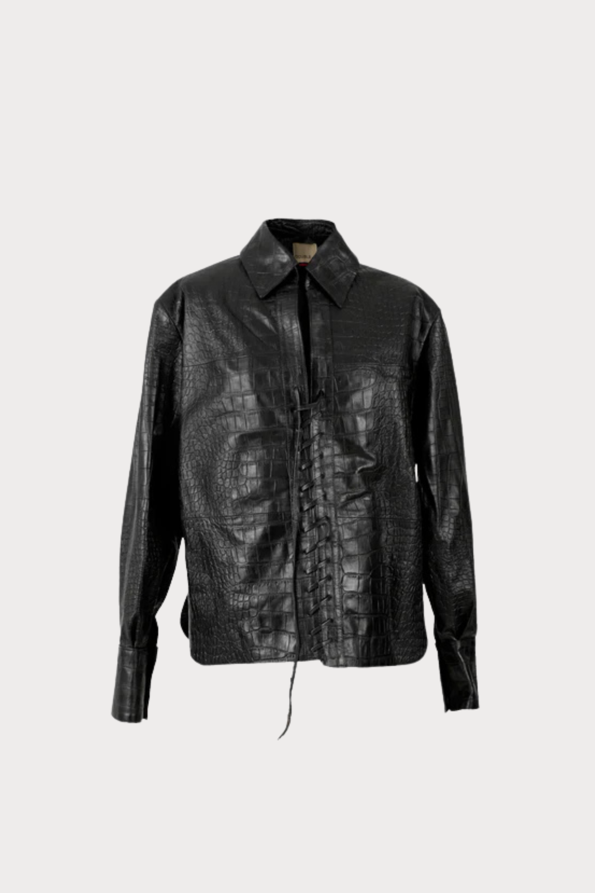 Liana Leather Shirt Black Croc