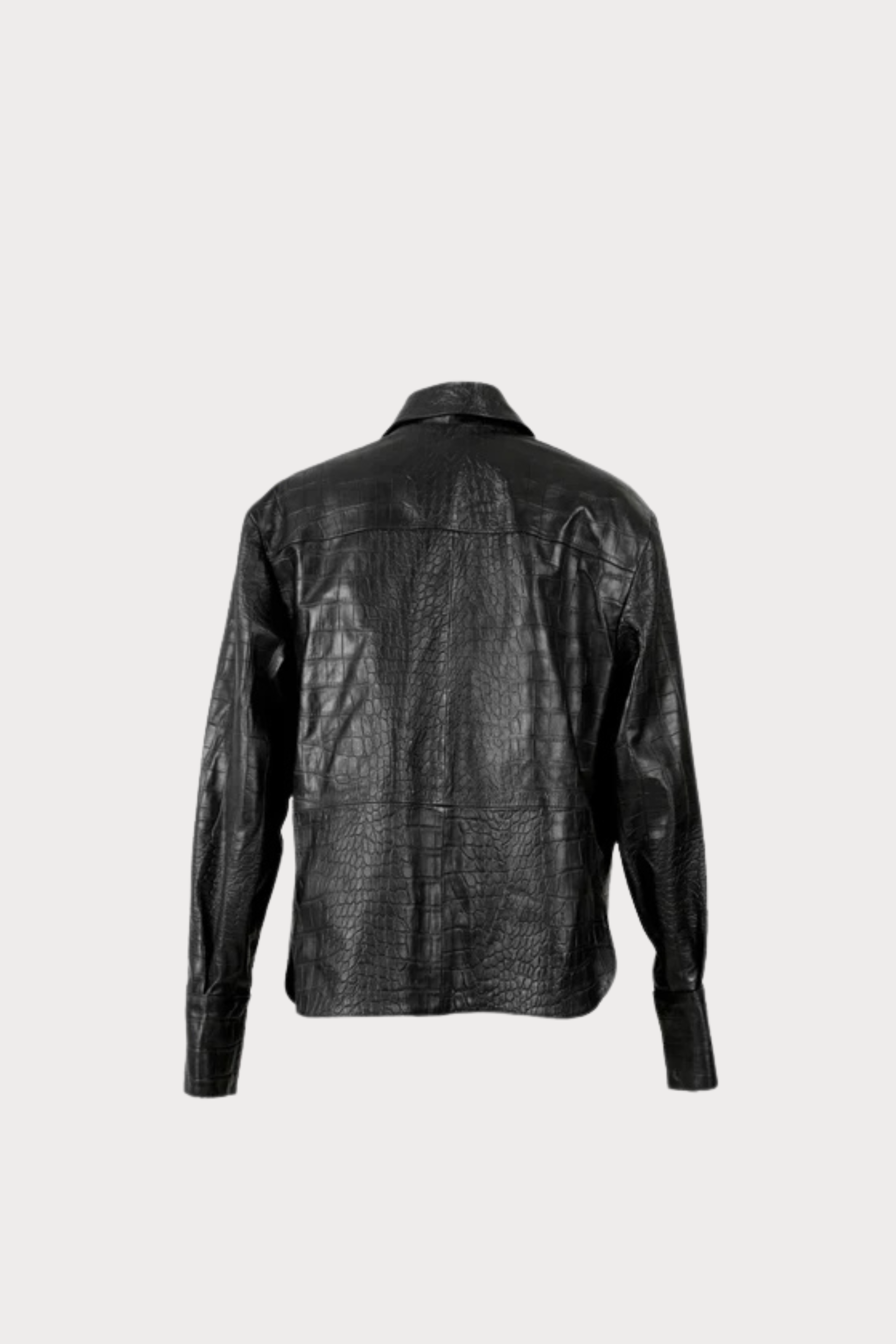 Liana Leather Shirt Black Croc
