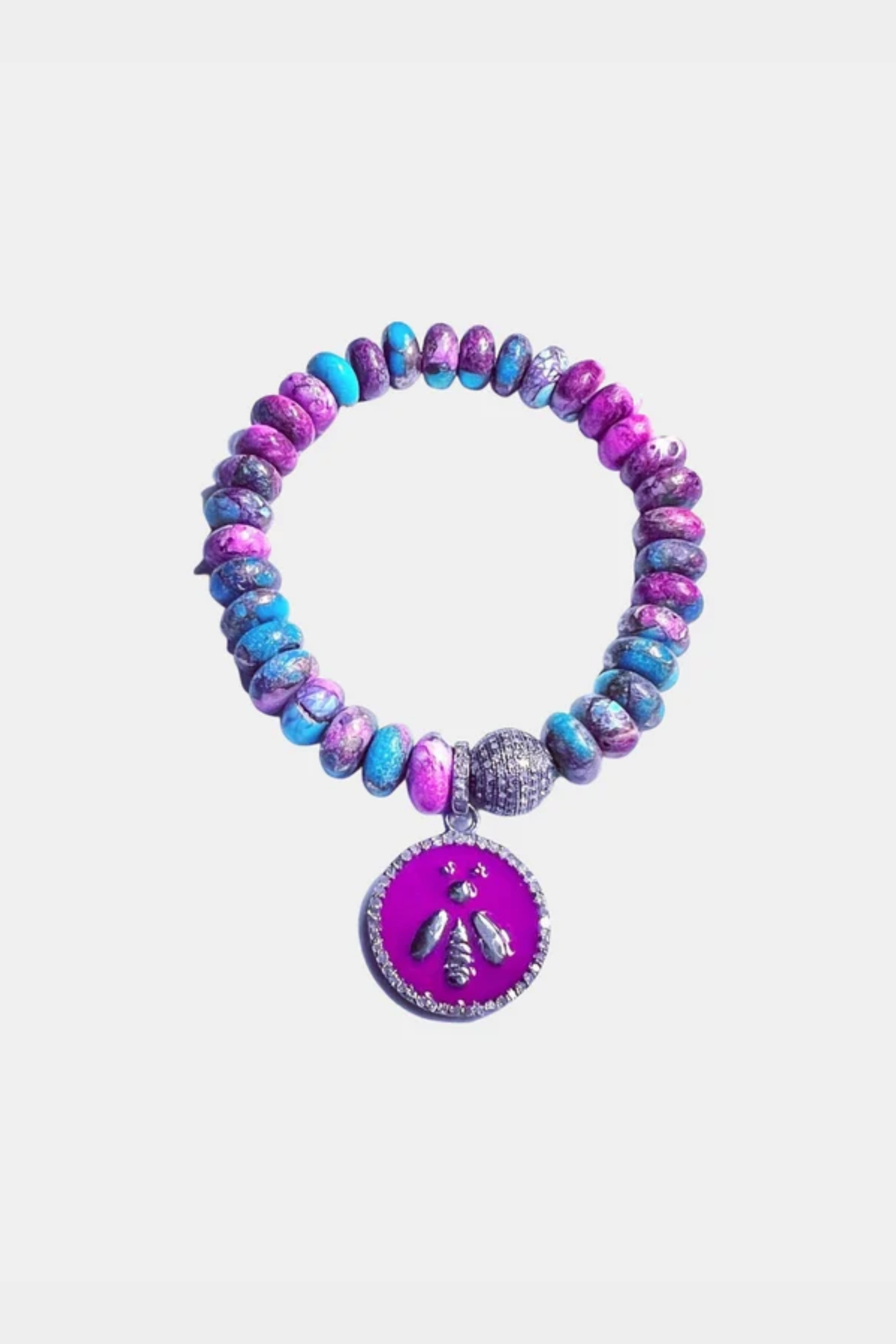 Purple Dahlia Kingman Turquoise Stretch Bracelet